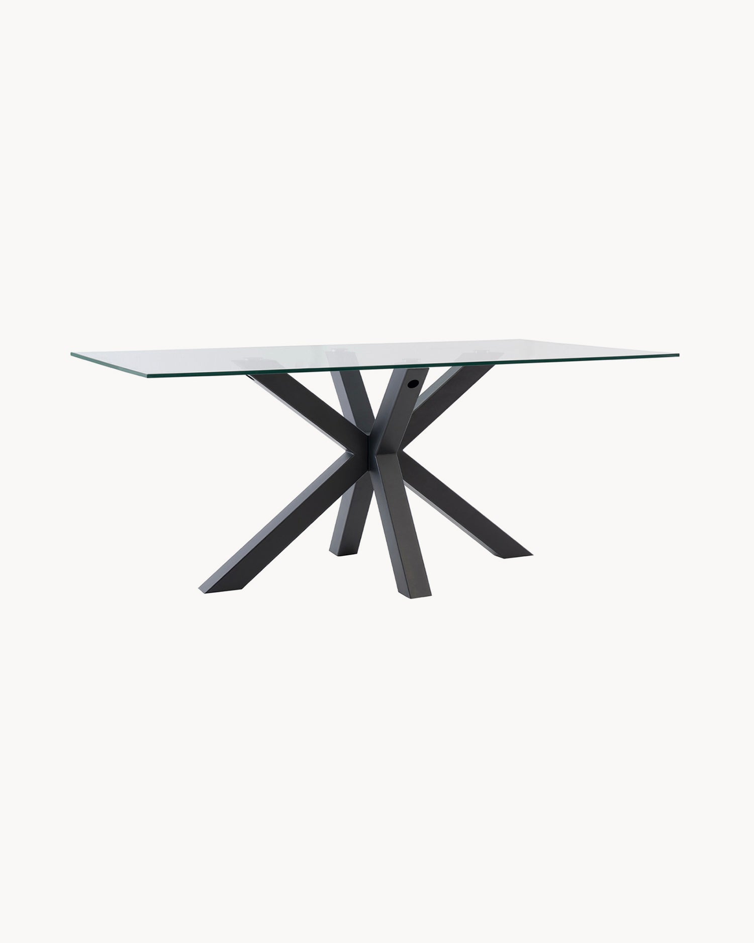 Tavolo da pranzo con piano in vetro Demi - Vetro/Metallo