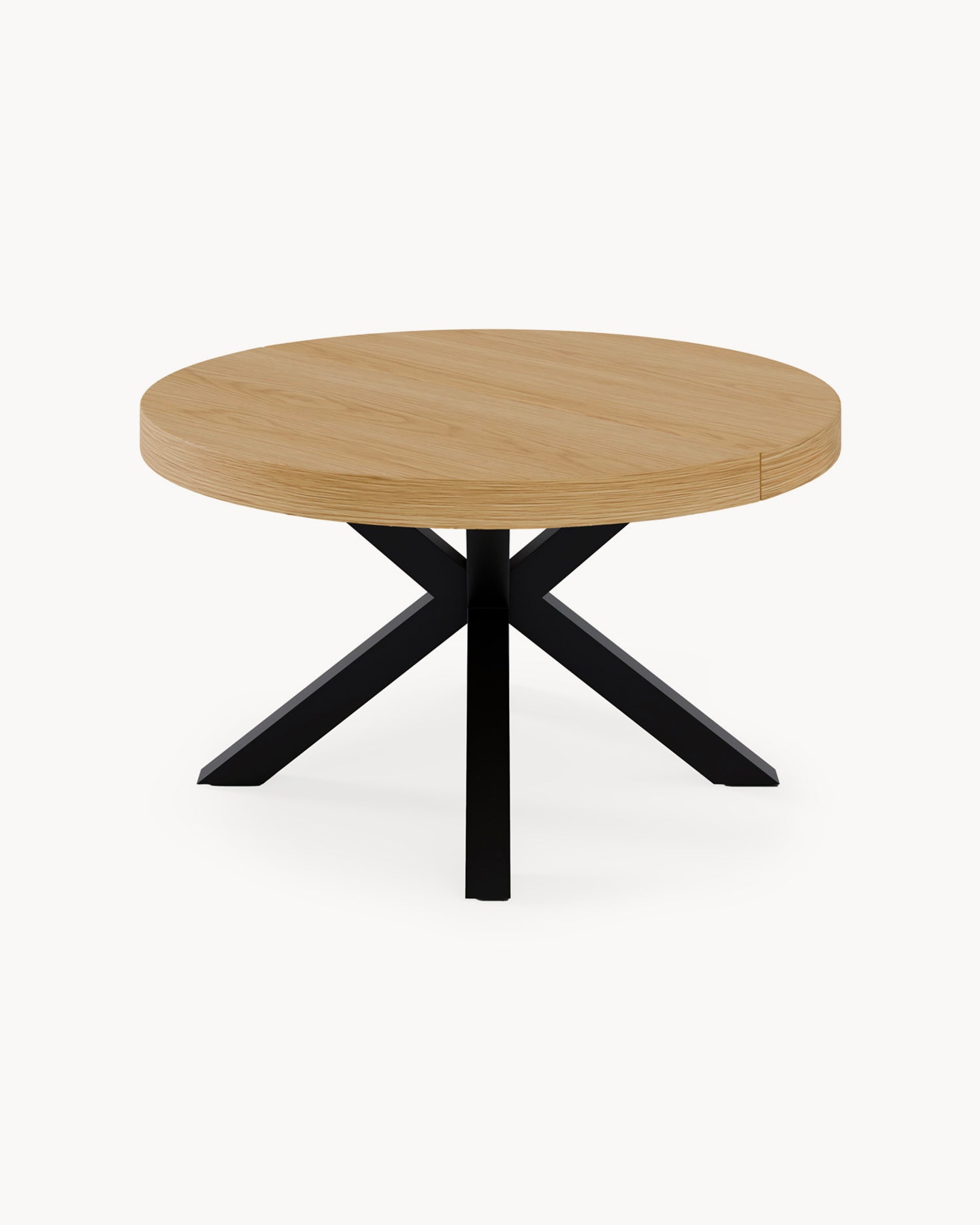 Tavolo da pranzo rotondo allungabile con piano in legno Mildred - Legno/Metallo