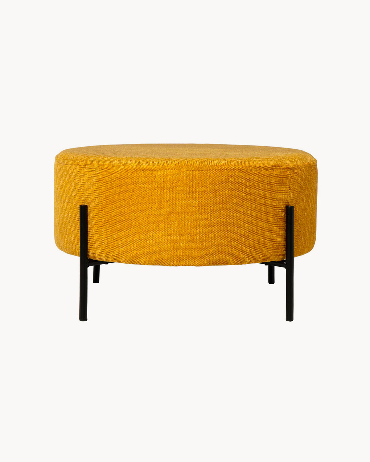 Pouf imbottito con gambe in metallo Camilo - Tessuto