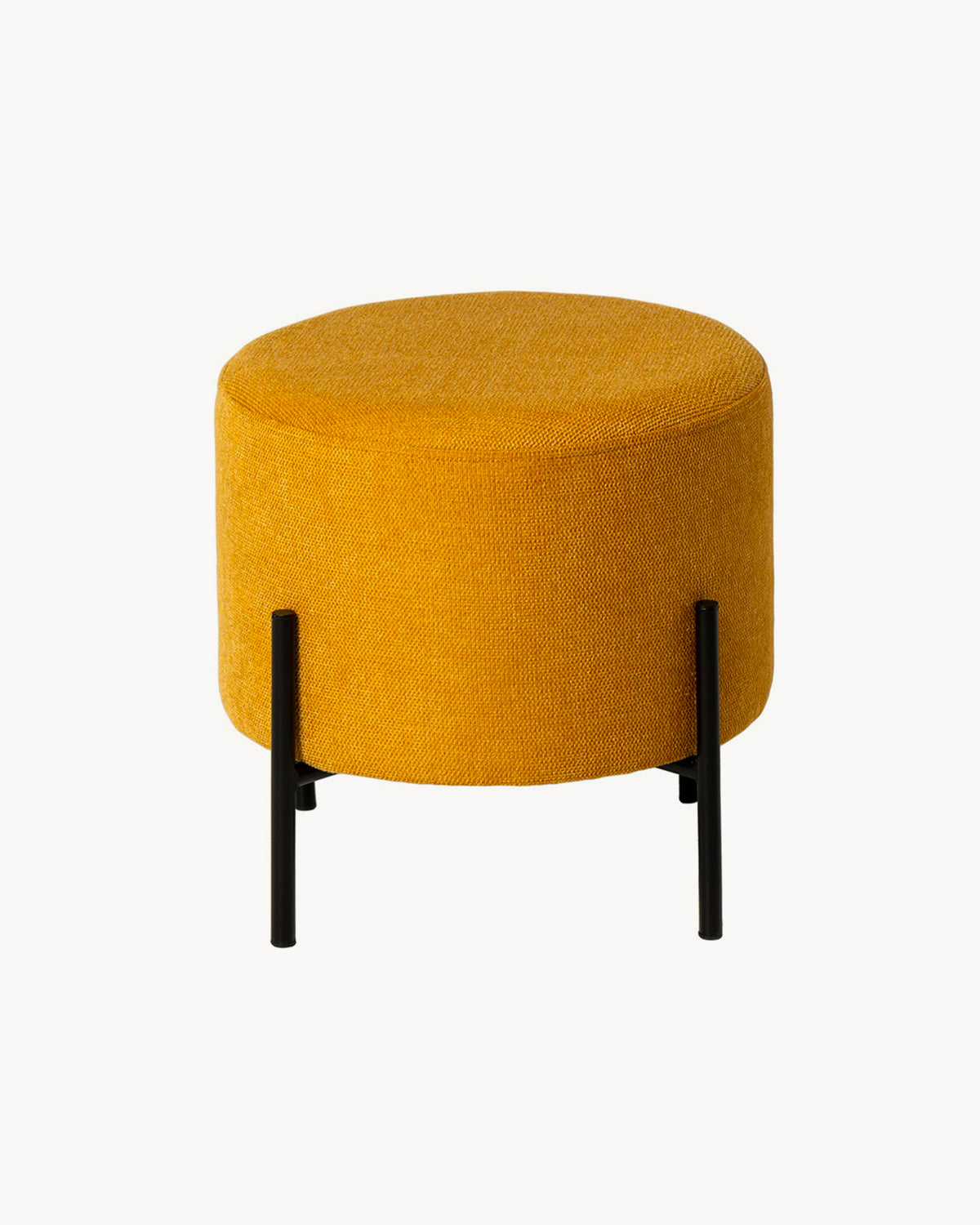 Pouf imbottito con gambe in metallo Herman - Tessuto