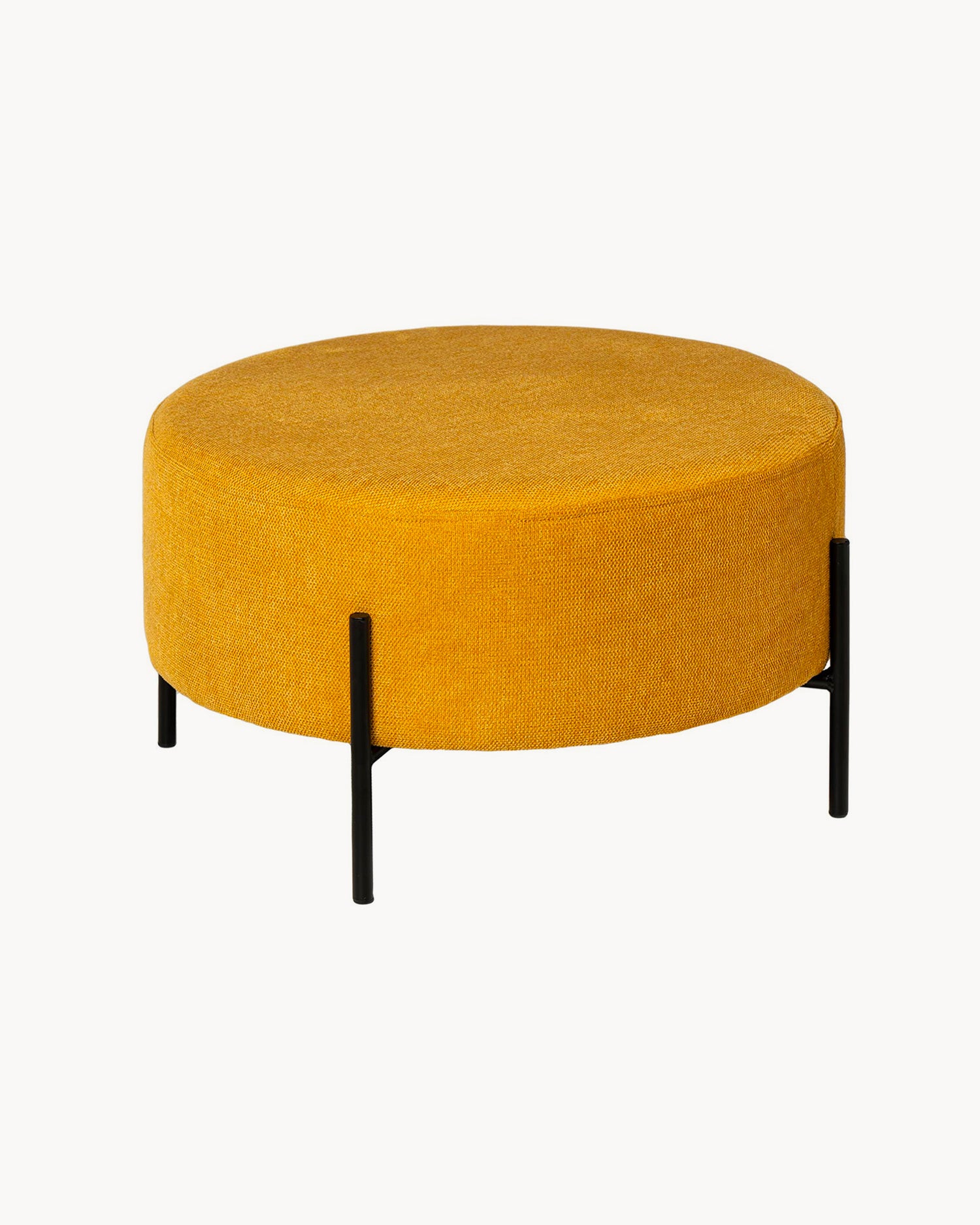 Pouf imbottito con gambe in metallo Camilo