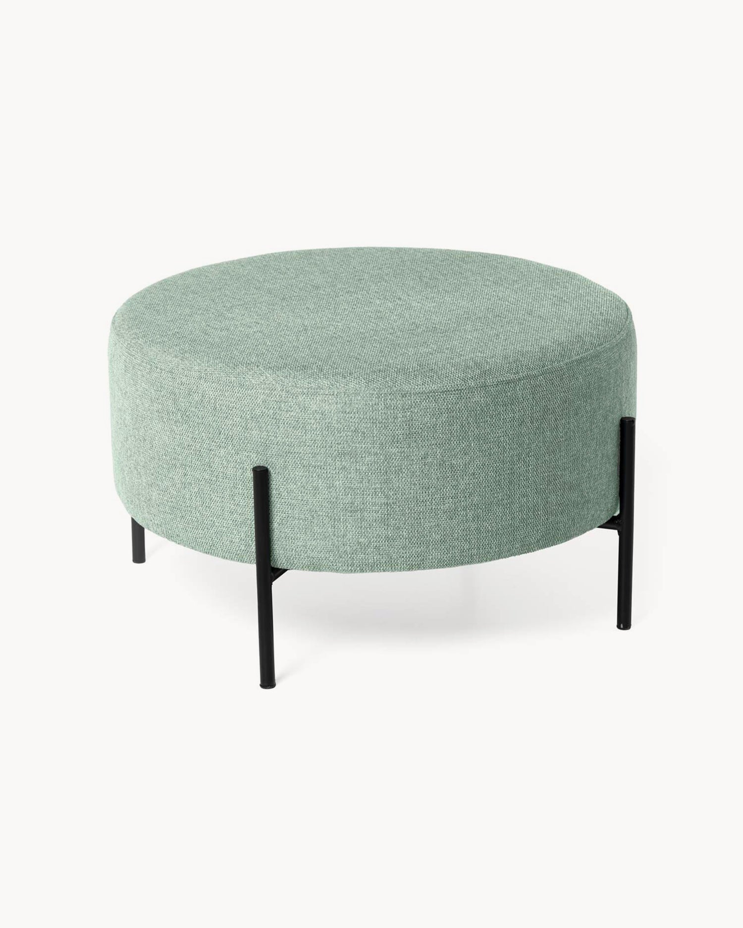 Pouf imbottito con gambe in metallo Camilo