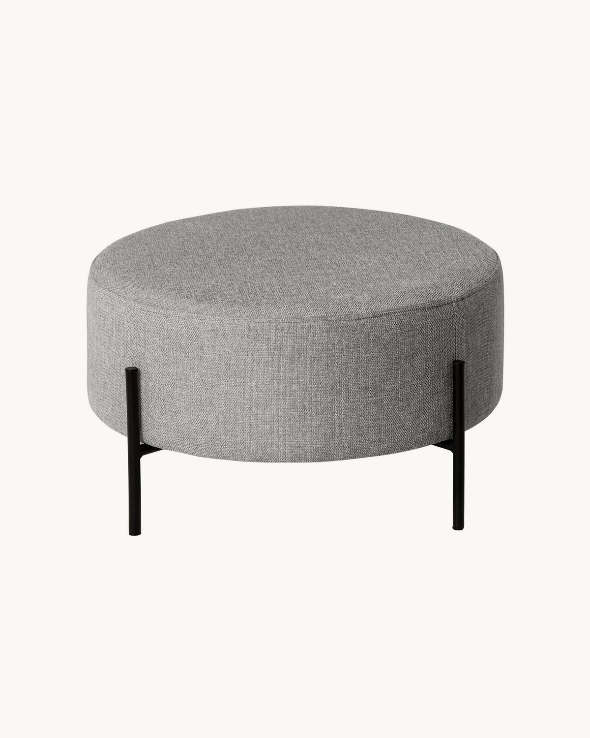 Pouf imbottito con gambe in metallo Camilo - Tessuto