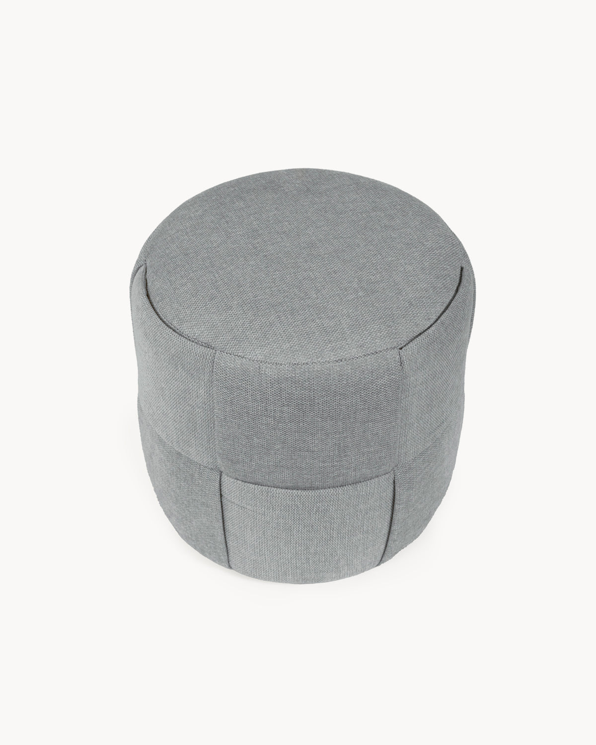 Pouf rotondo imbottito Elias - Tessuto