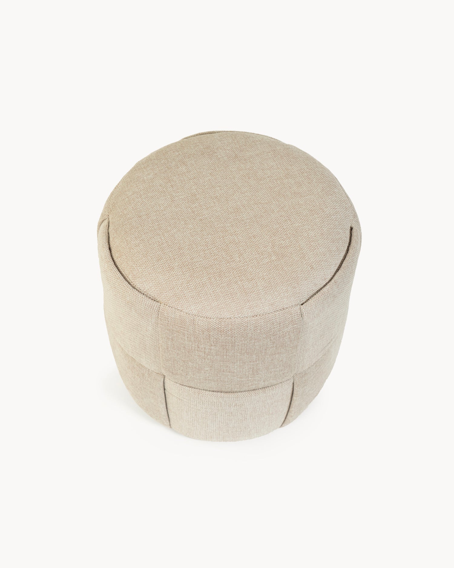 Pouf rotondo imbottito Elias - Tessuto