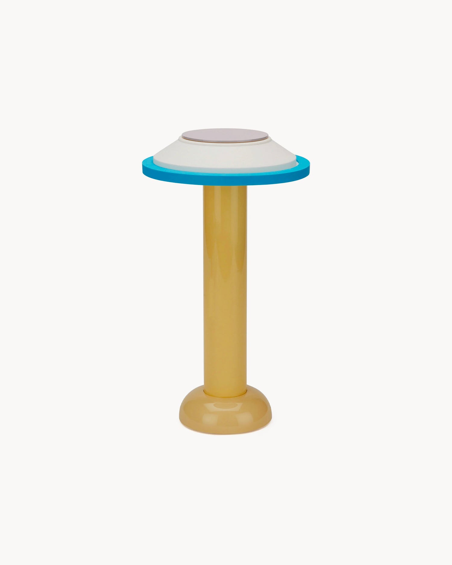 Lampada da tavolo portatile PL2, gialla e bianca
