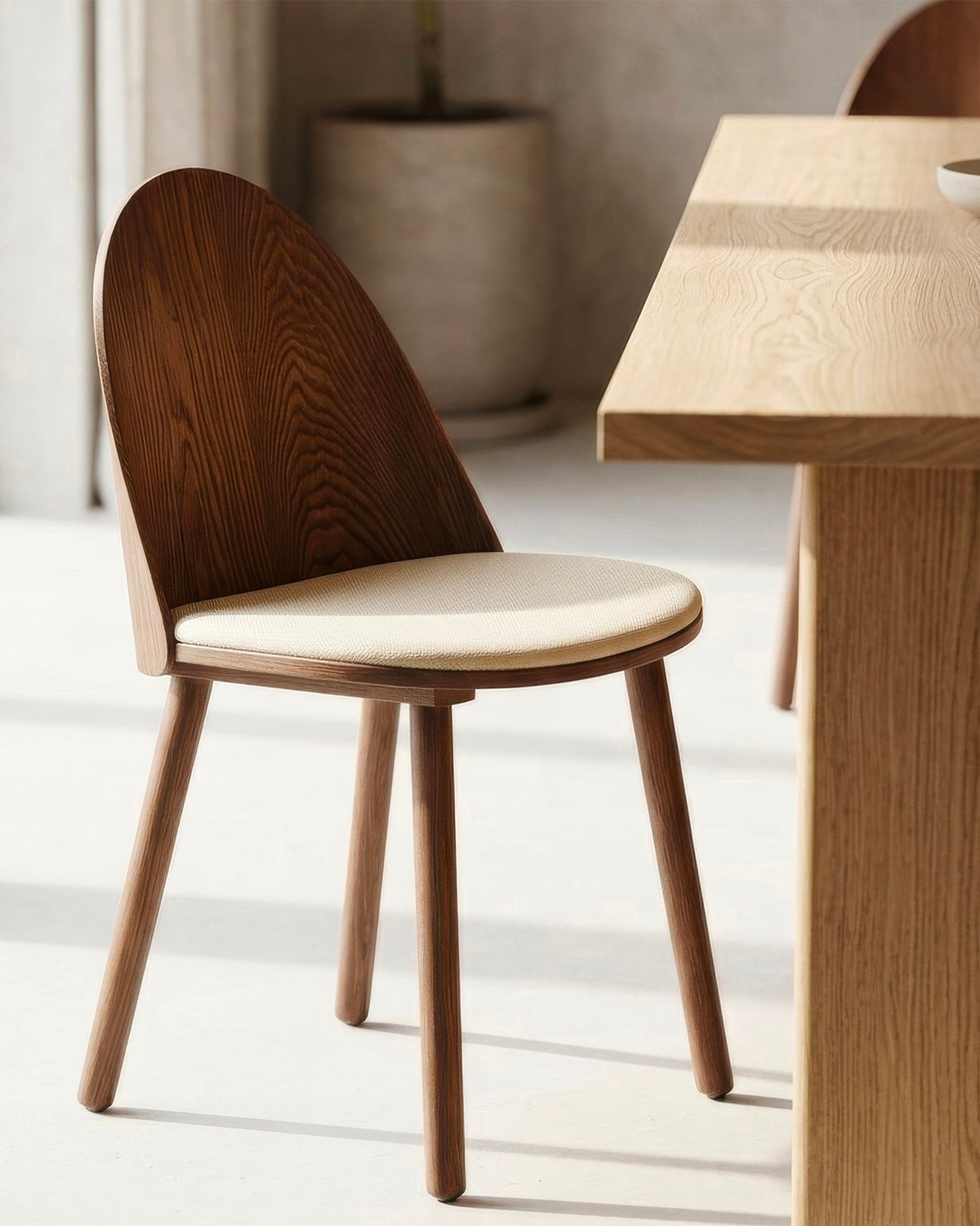 Set di 2 sedie in legno con seduta imbottita Uma