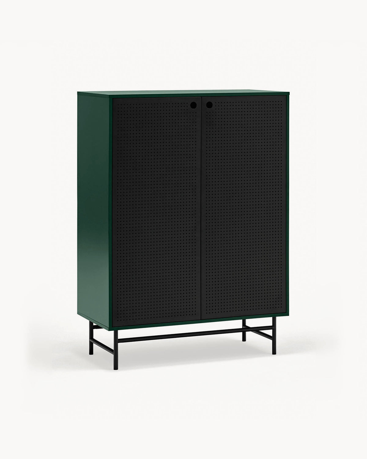 Credenza alta con ante in metallo forato Punto