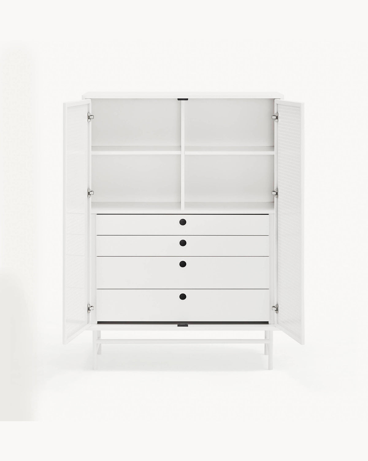 Credenza alta con ante in metallo forato Punto