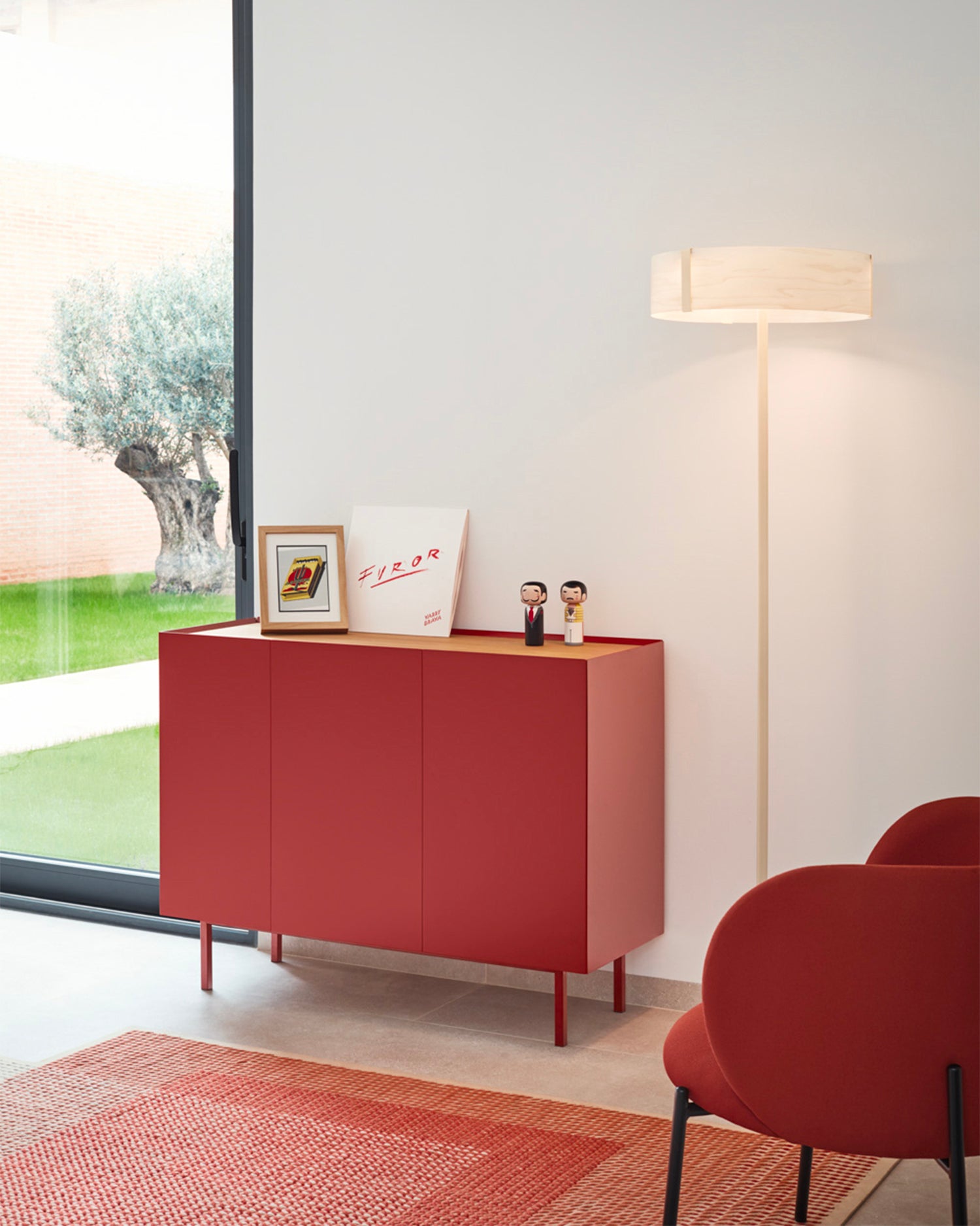 Credenza con piano in rovere Arista