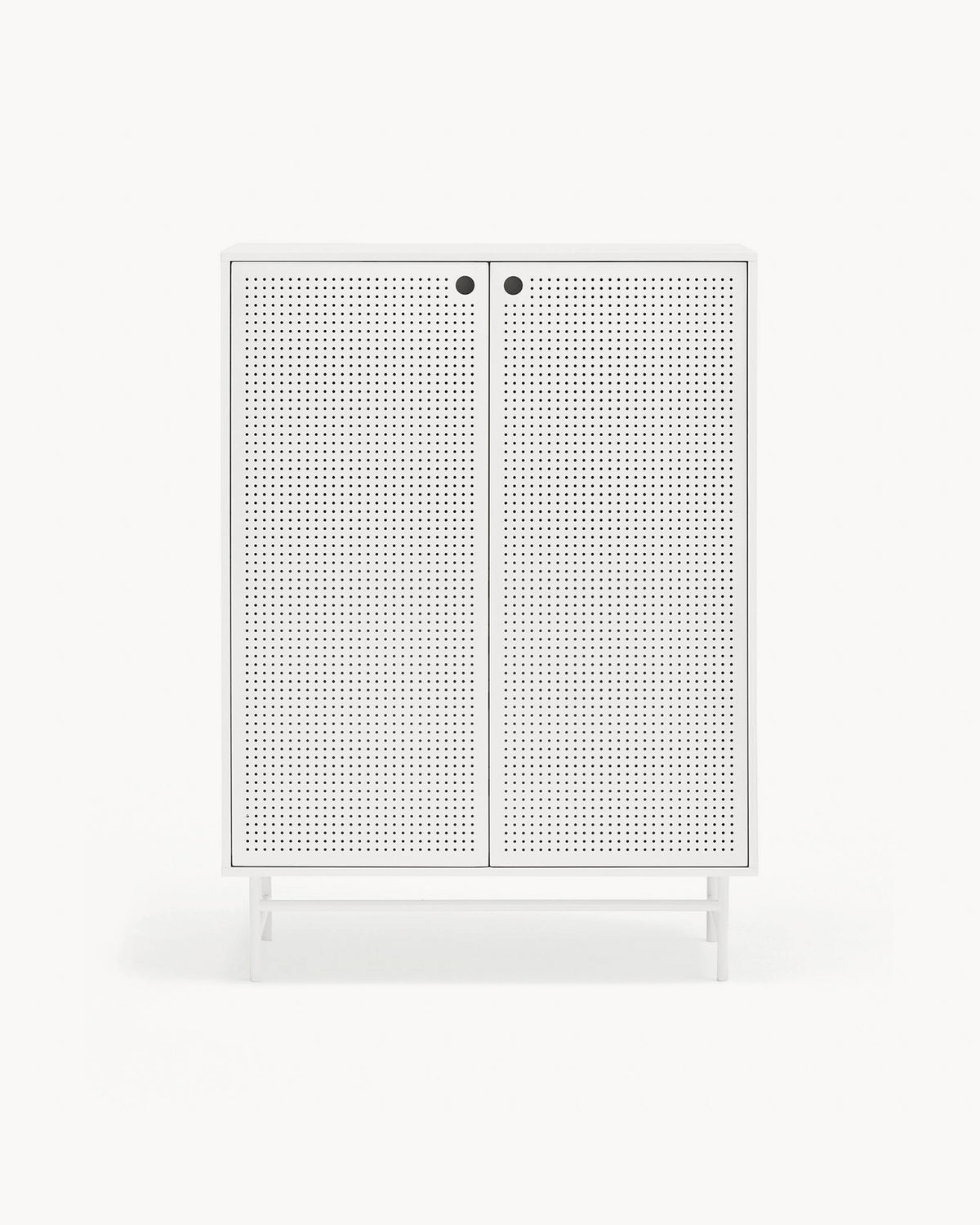 Credenza alta con ante in metallo forato Punto
