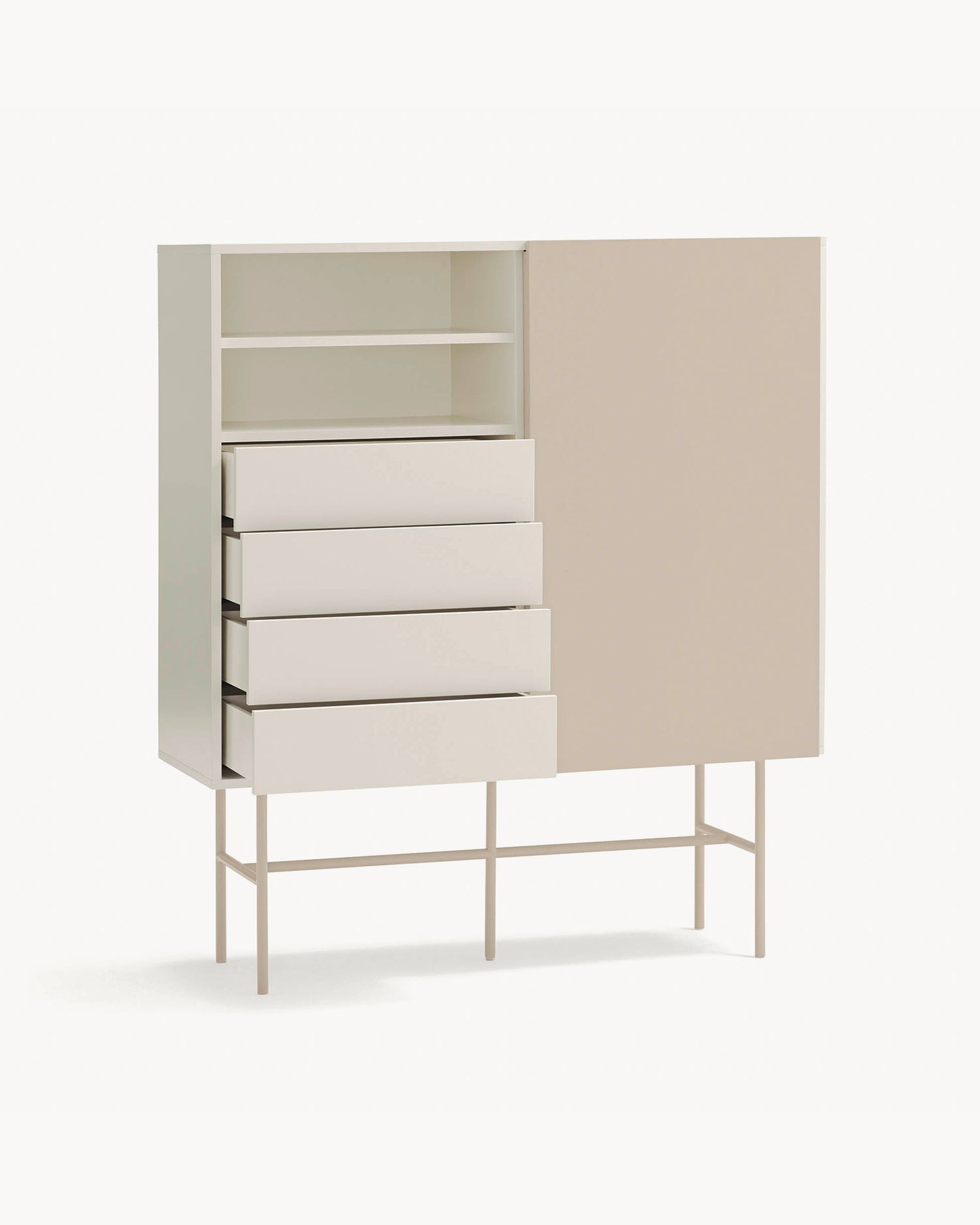 Credenza alta con anta scorrevole Nube - Mdf