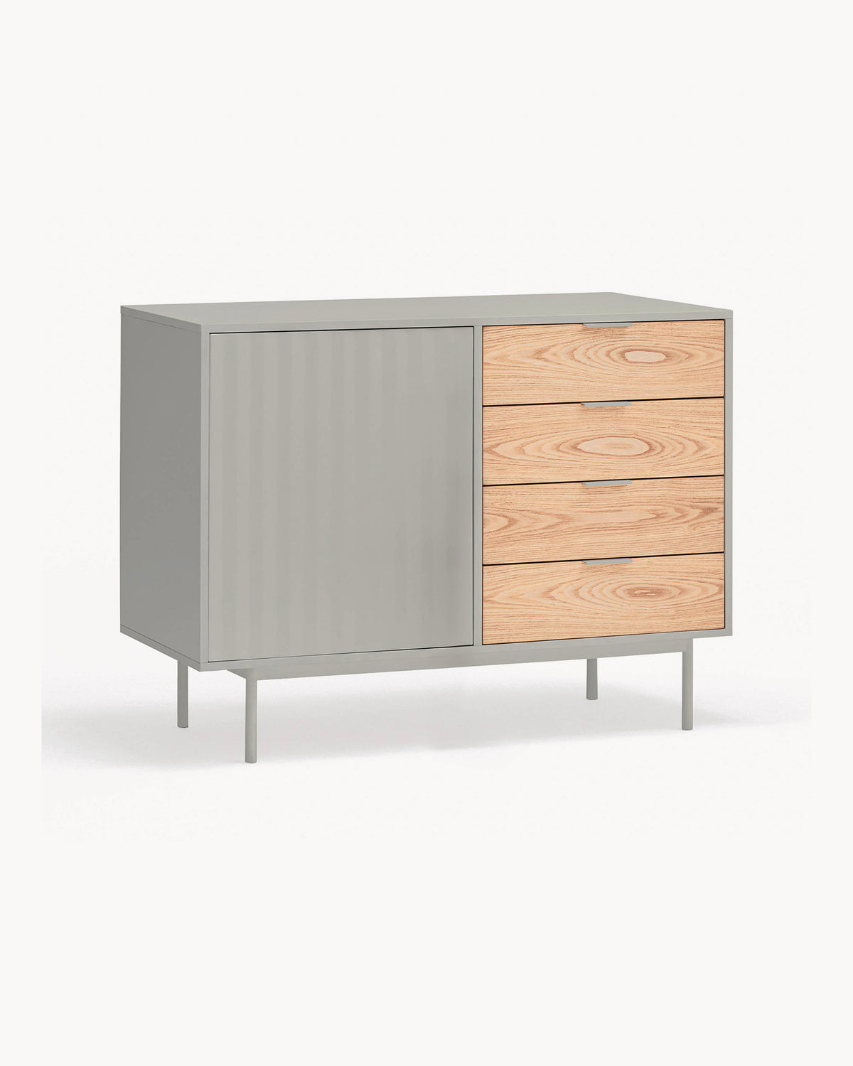 Credenza piccola con cassetti in rovere Sierra