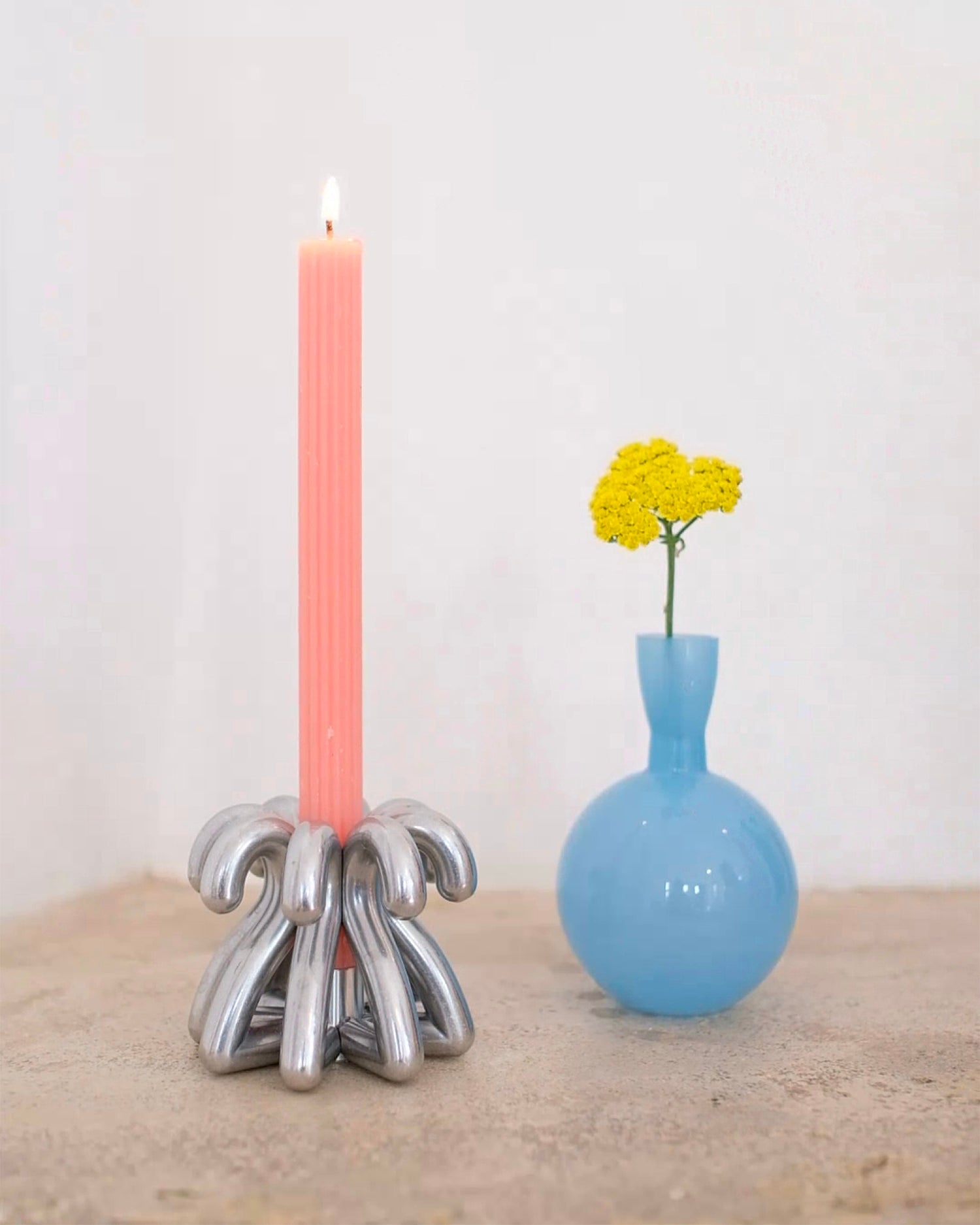 Portacandele in alluminio Digit Two