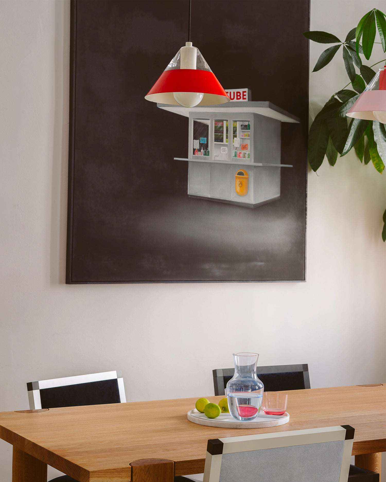 Lampada a sospensione in vetro e acciaio Fifty Fifty - Vetro/Acciaio