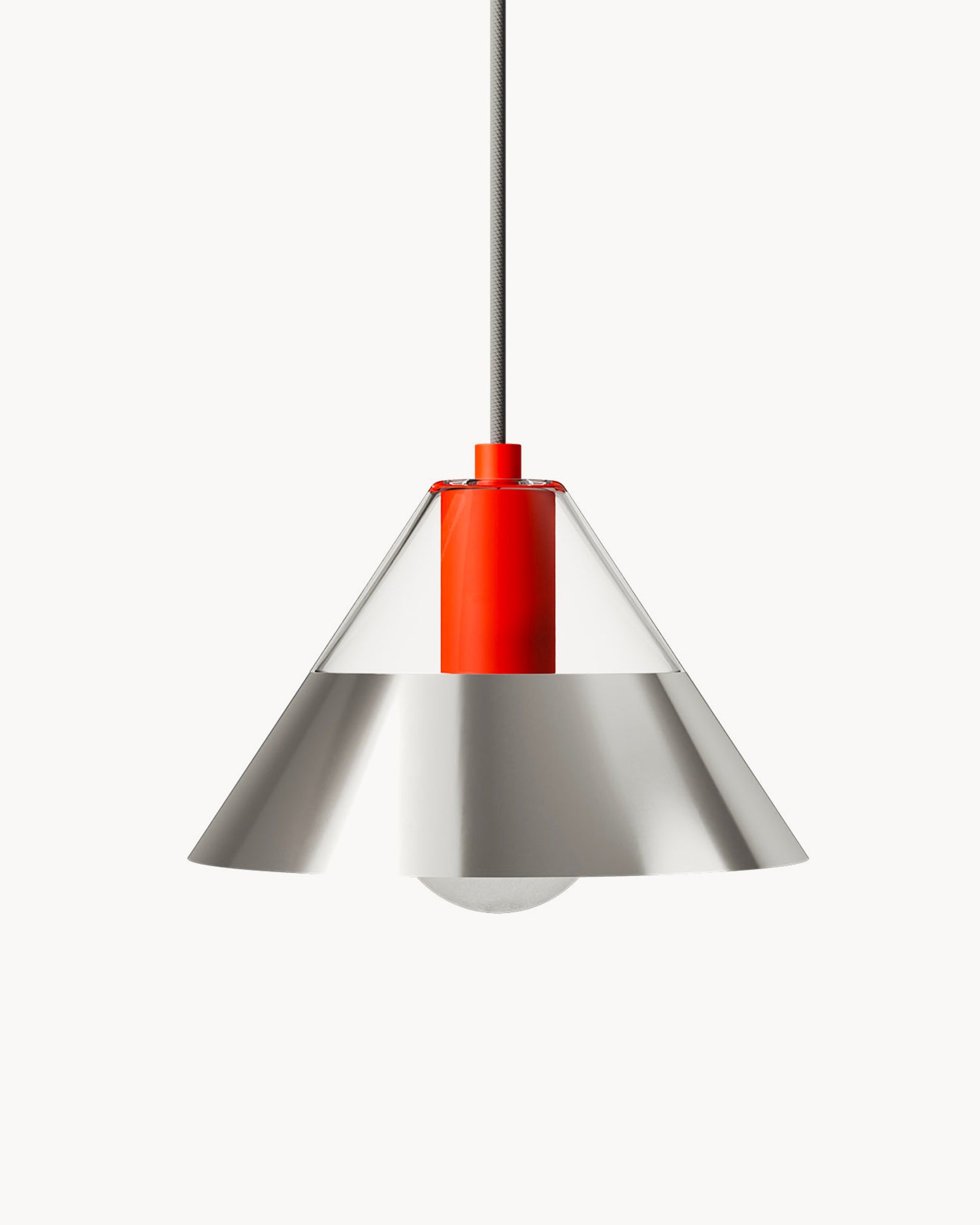 Lampada a sospensione in vetro e acciaio Fifty Fifty - Vetro/Acciaio