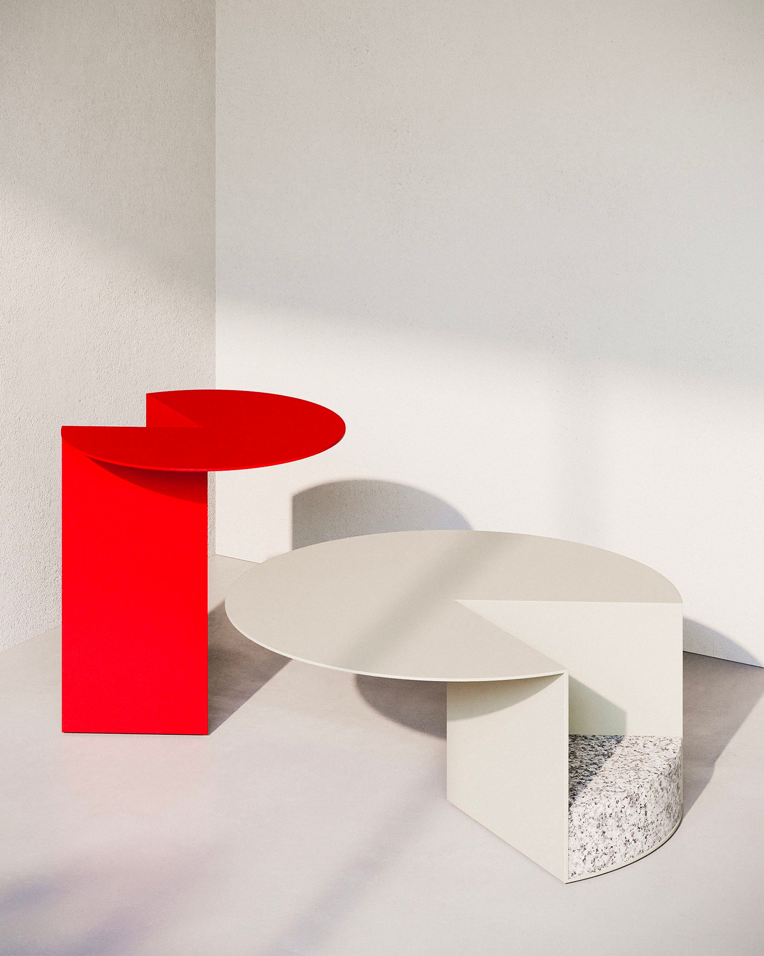 Tavolino da salotto in alluminio e granito Pac