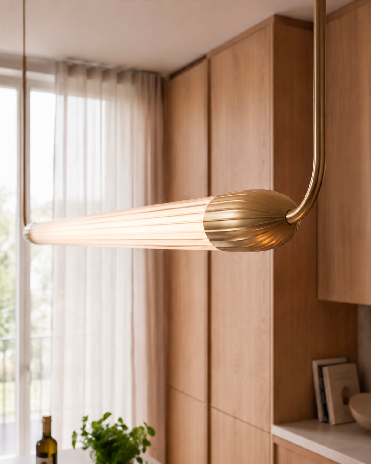 Lampada a sospensione in vetro ondulato Lemon Squeeze Linear