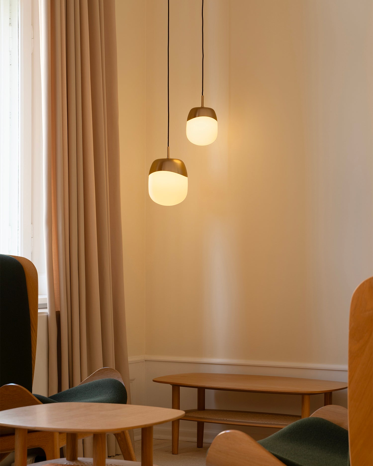 Lampada a sospensione in vetro soffiato Spring