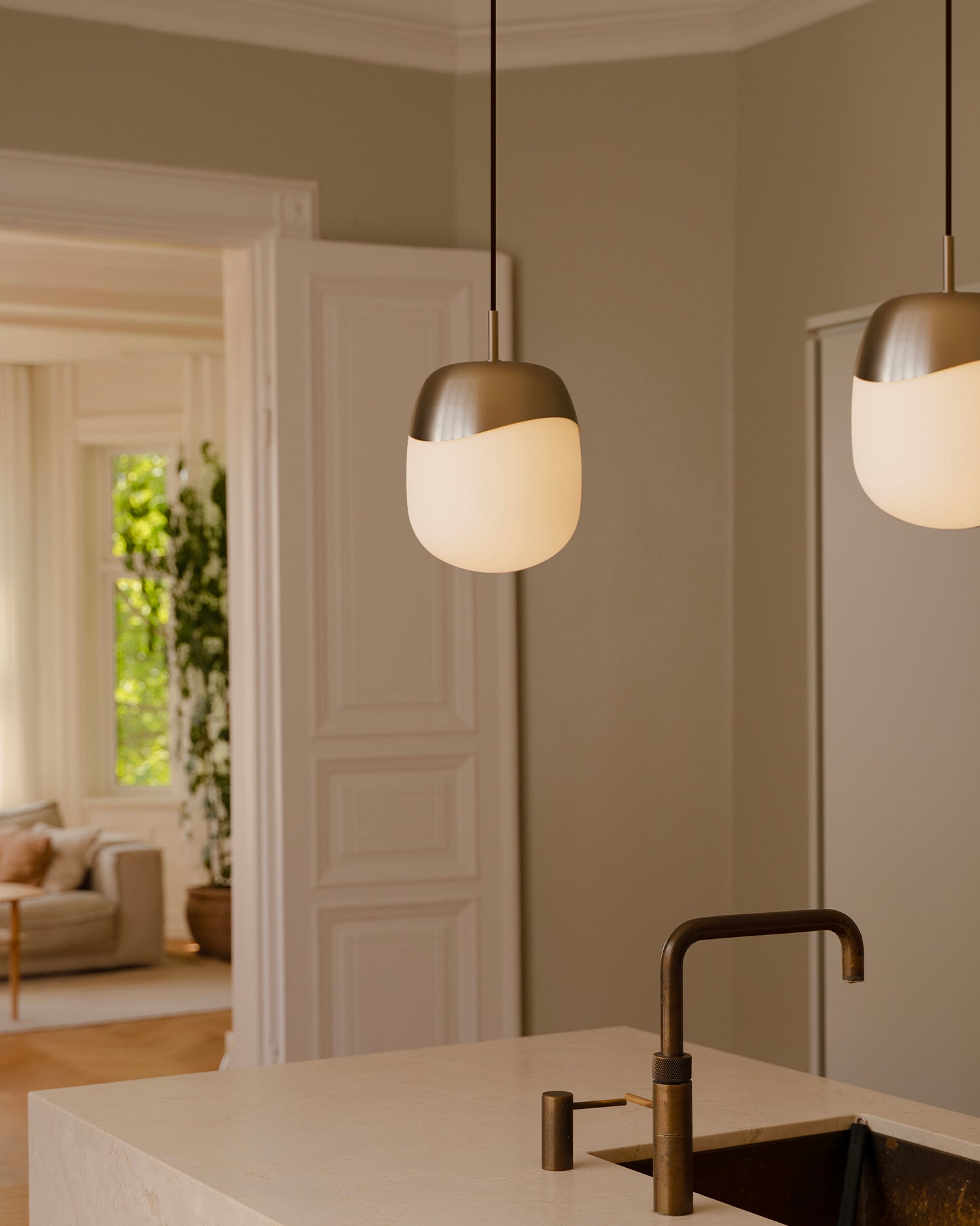 Lampada a sospensione in vetro soffiato Spring