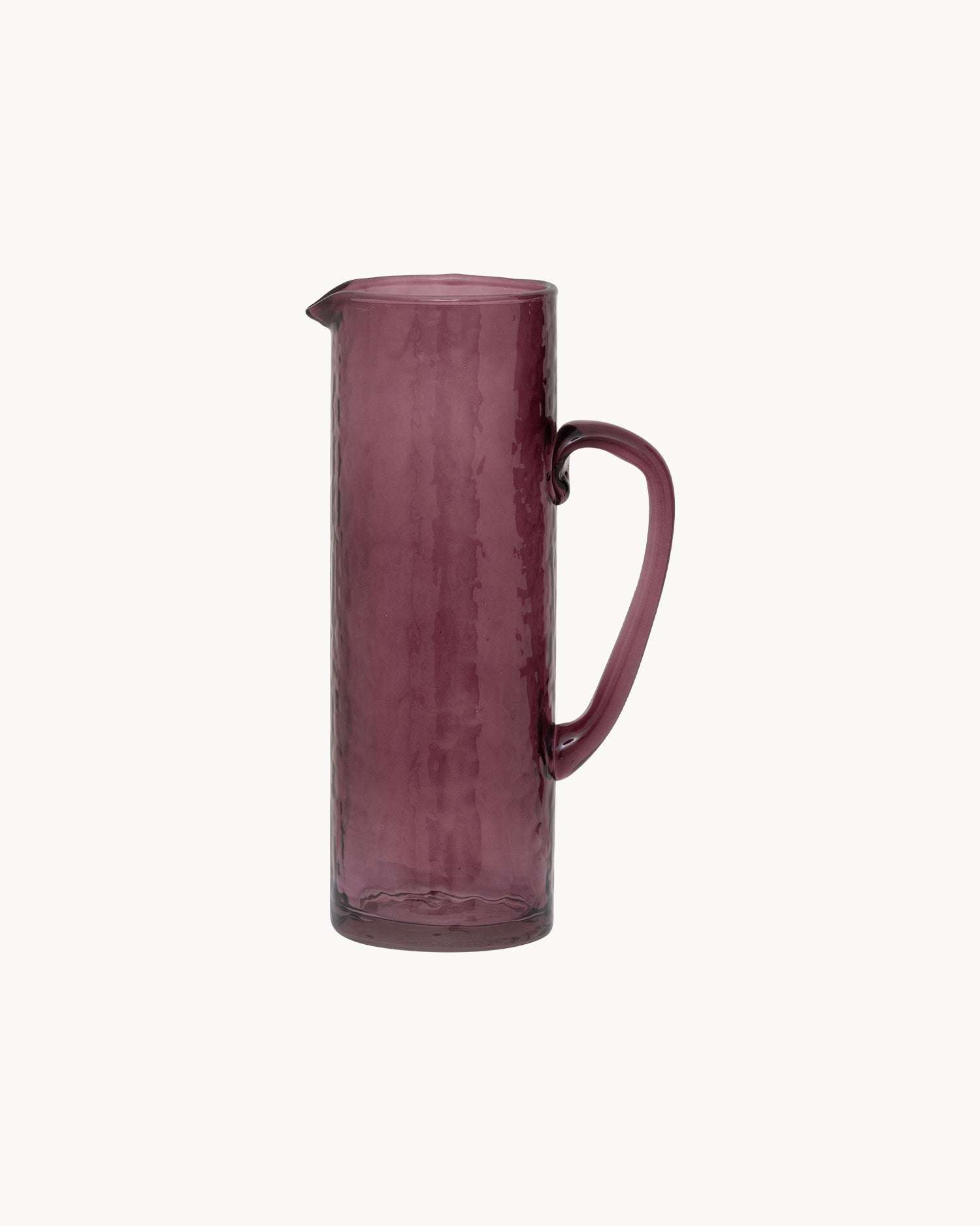 Caraffa in vetro realizzata a mano hammered