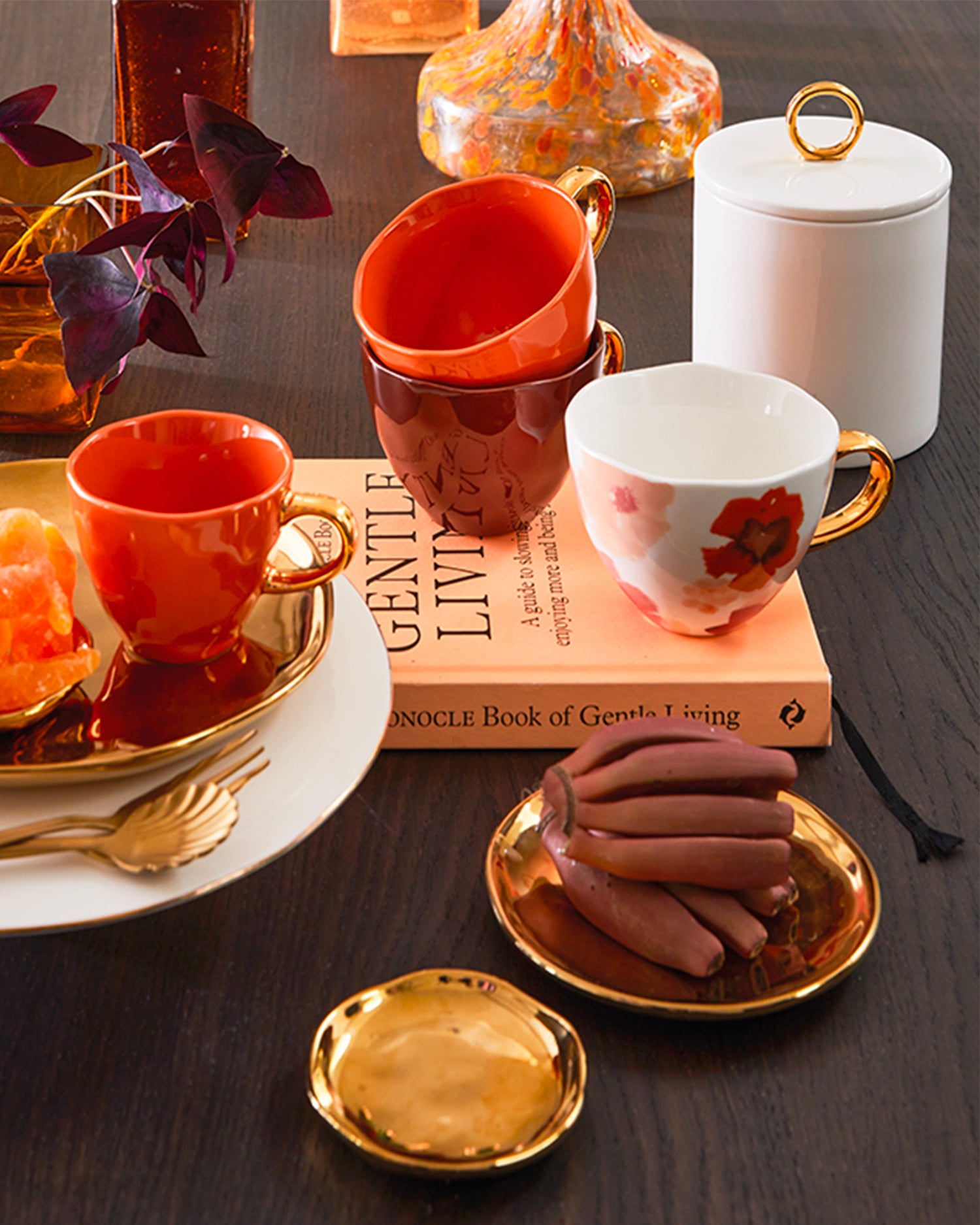 Barattolo in ceramica con dettaglio oro Good Morning
