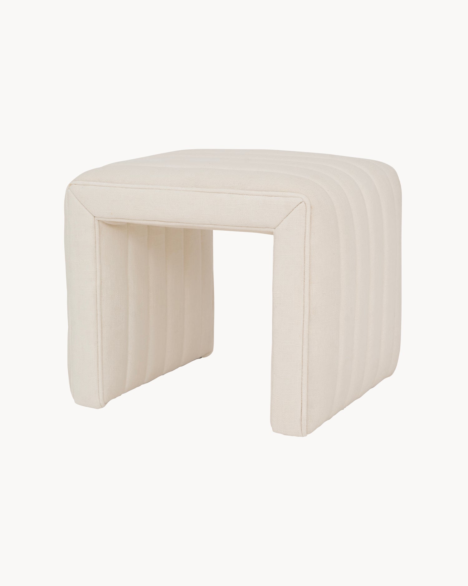 Pouf in lino trapuntato Lyne