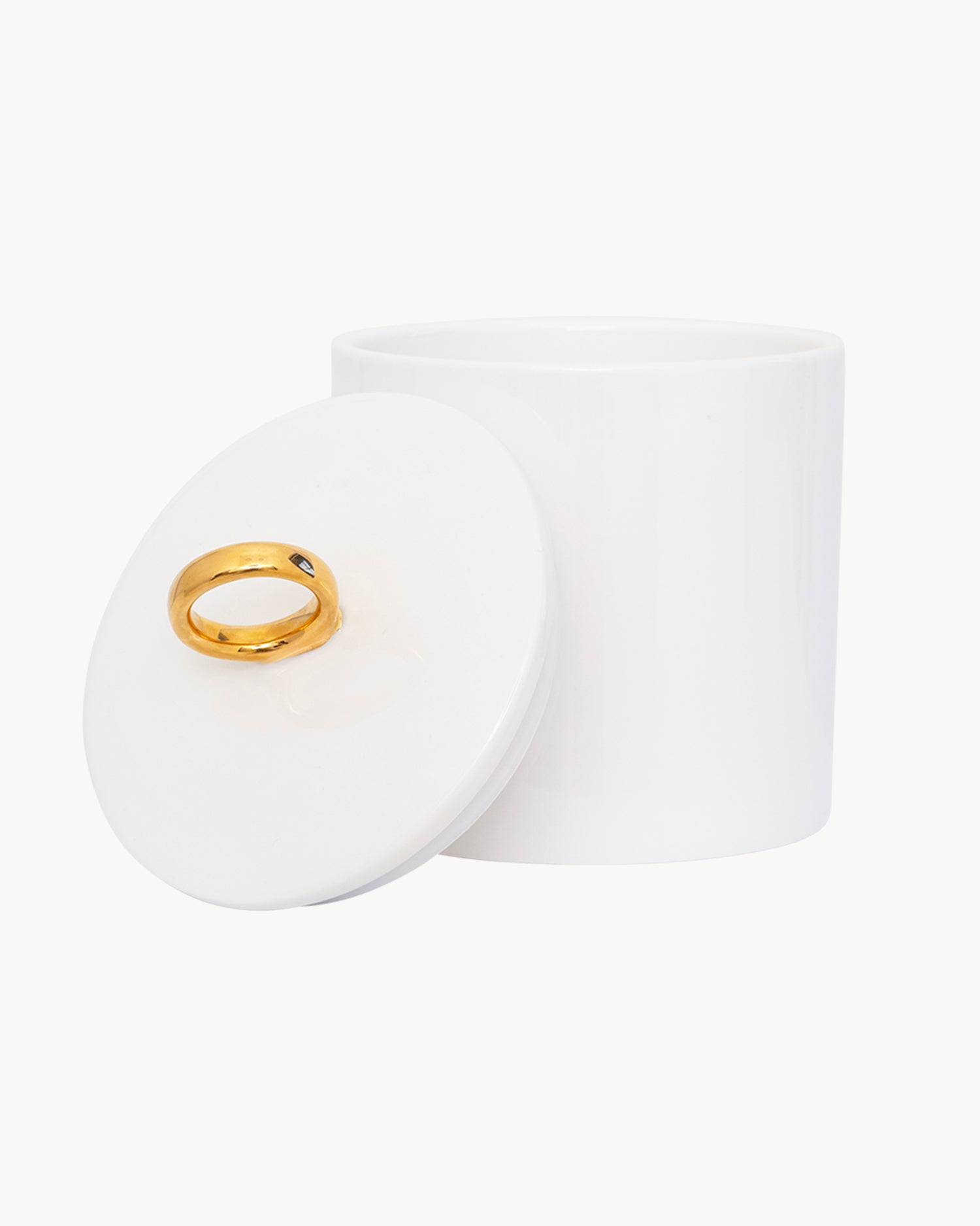 Barattolo in ceramica con dettaglio oro Good Morning