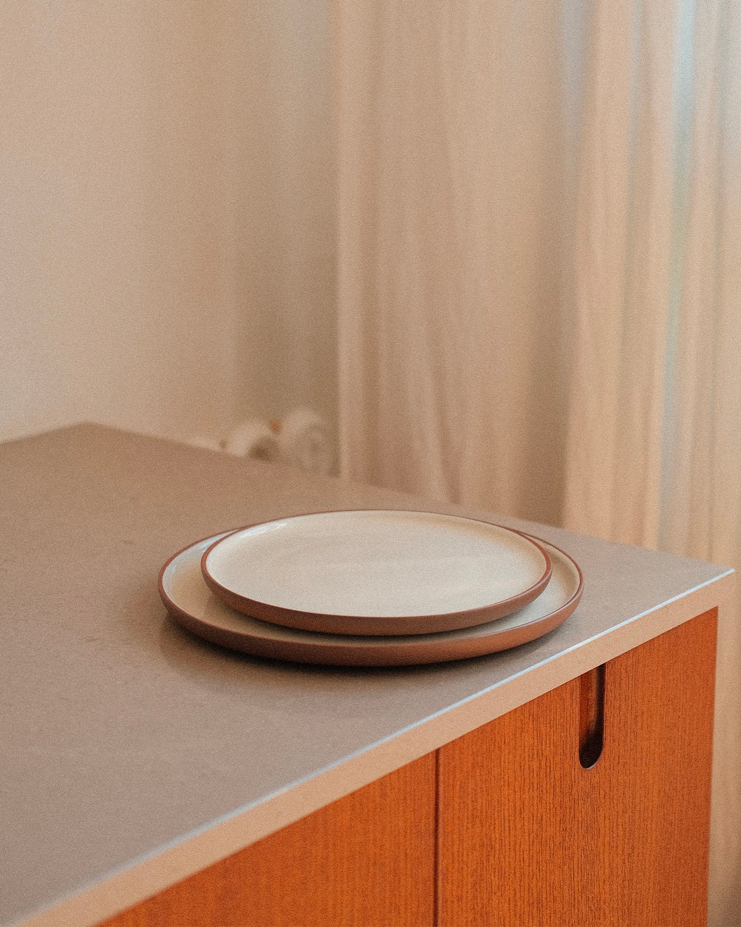 Set 4 piatti da dessert in terracotta Earth Raw