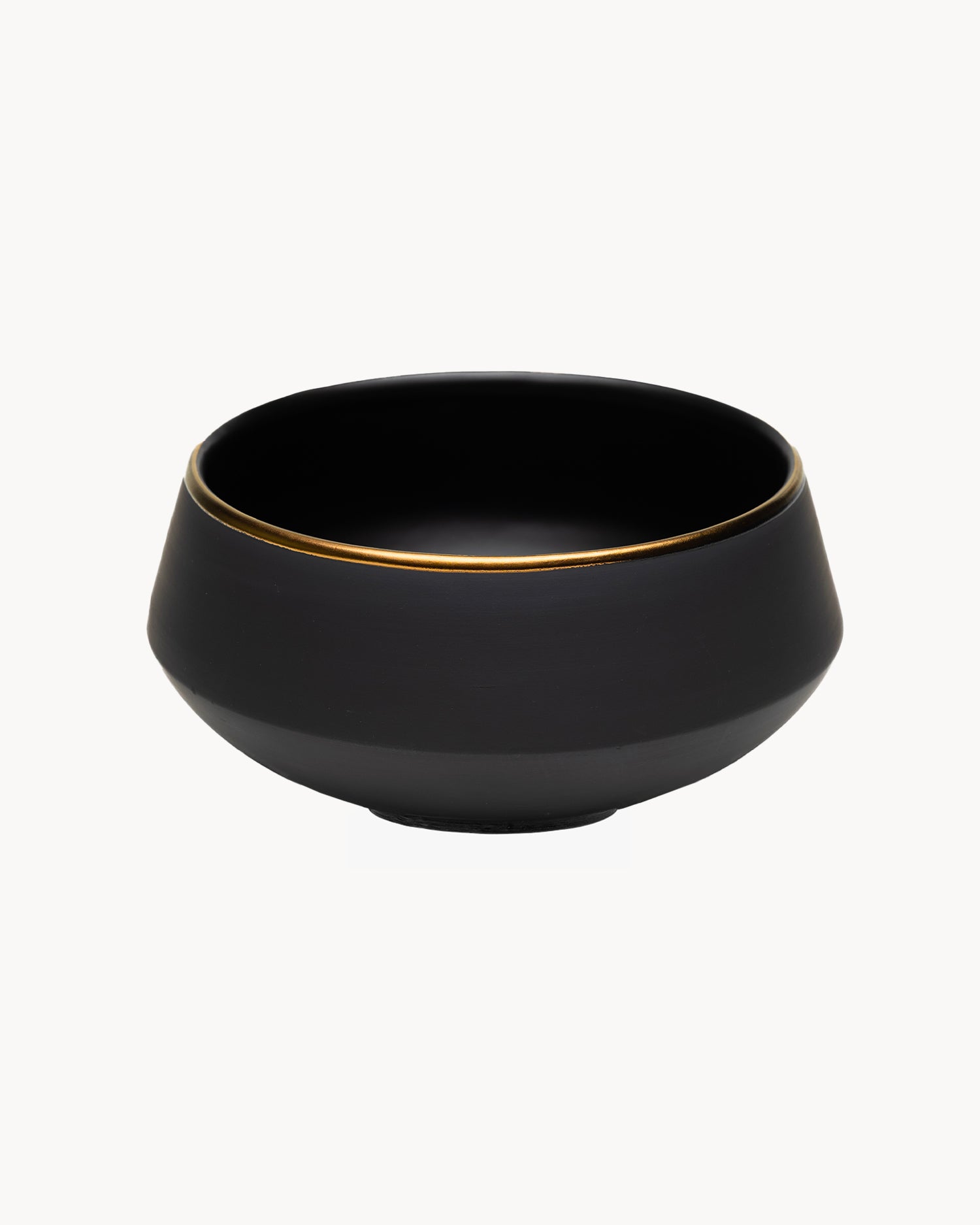 Bowl alta in terracotta nera con bordo oro Eclipse