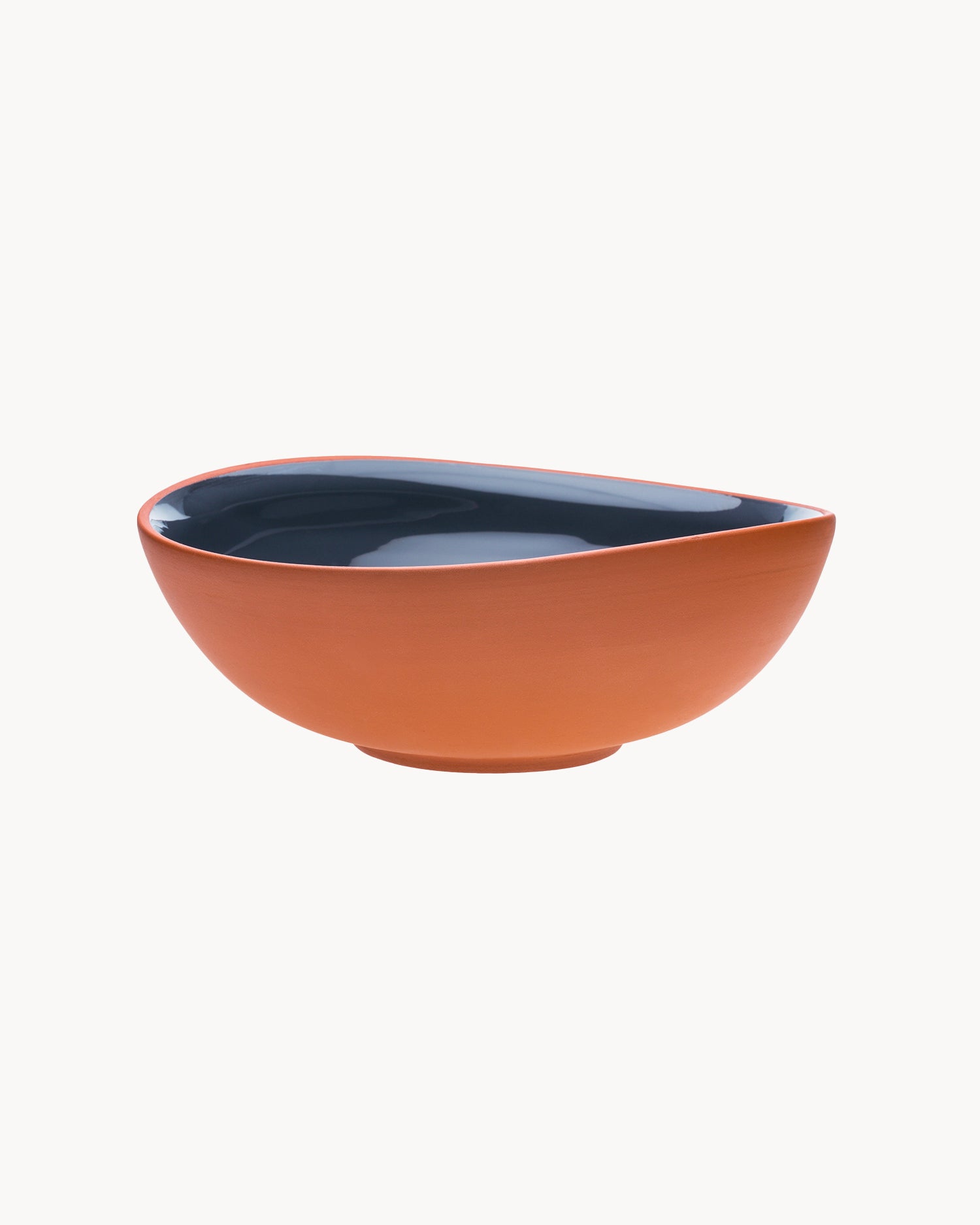 Set 2 bowl curve in terracotta Earth, grigio