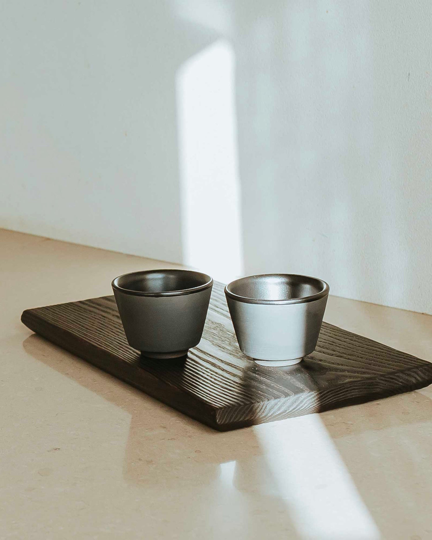 Set 4 tazzine in terracotta nera Eclipse