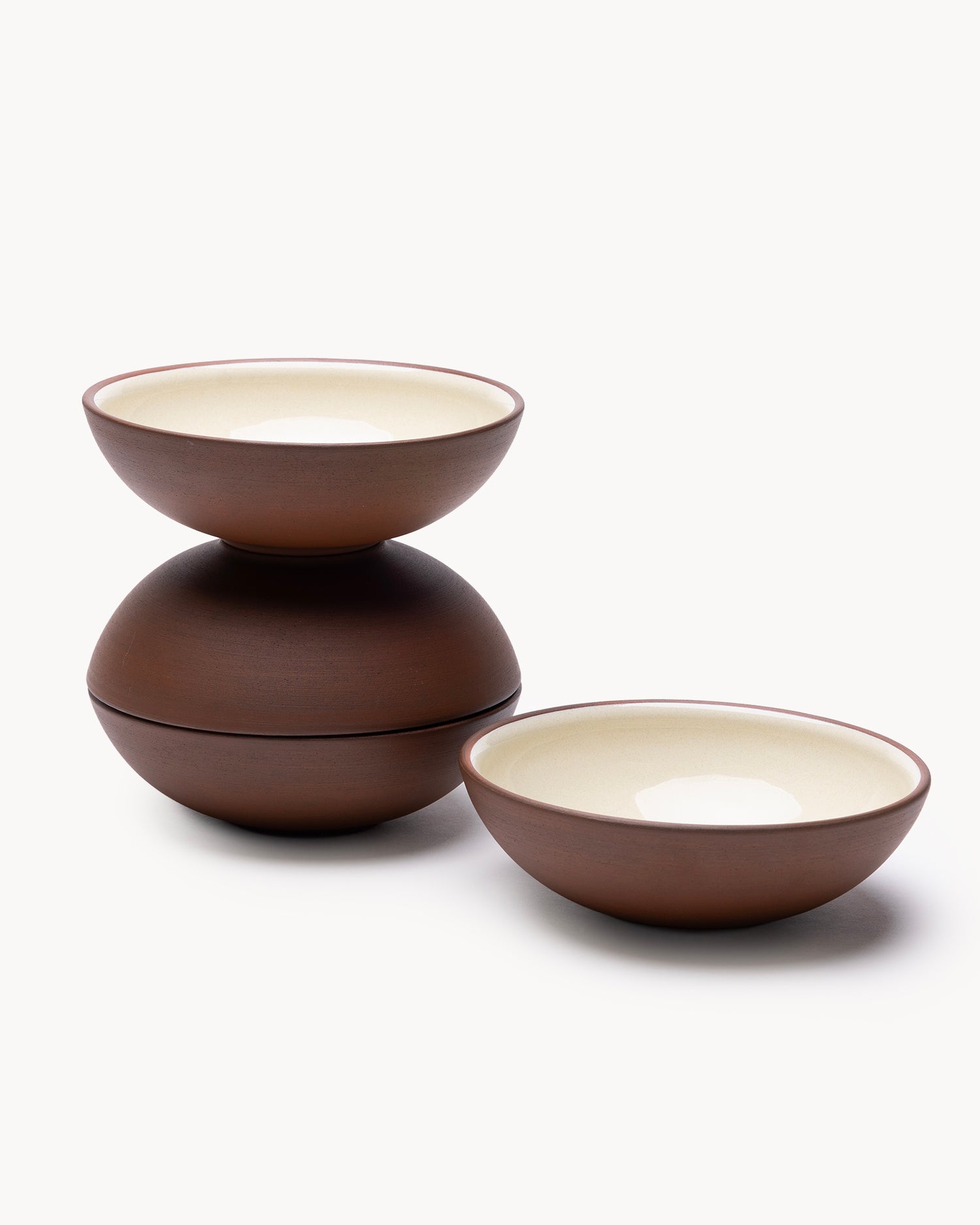 Set 3 bowl in terracotta Earth Raw