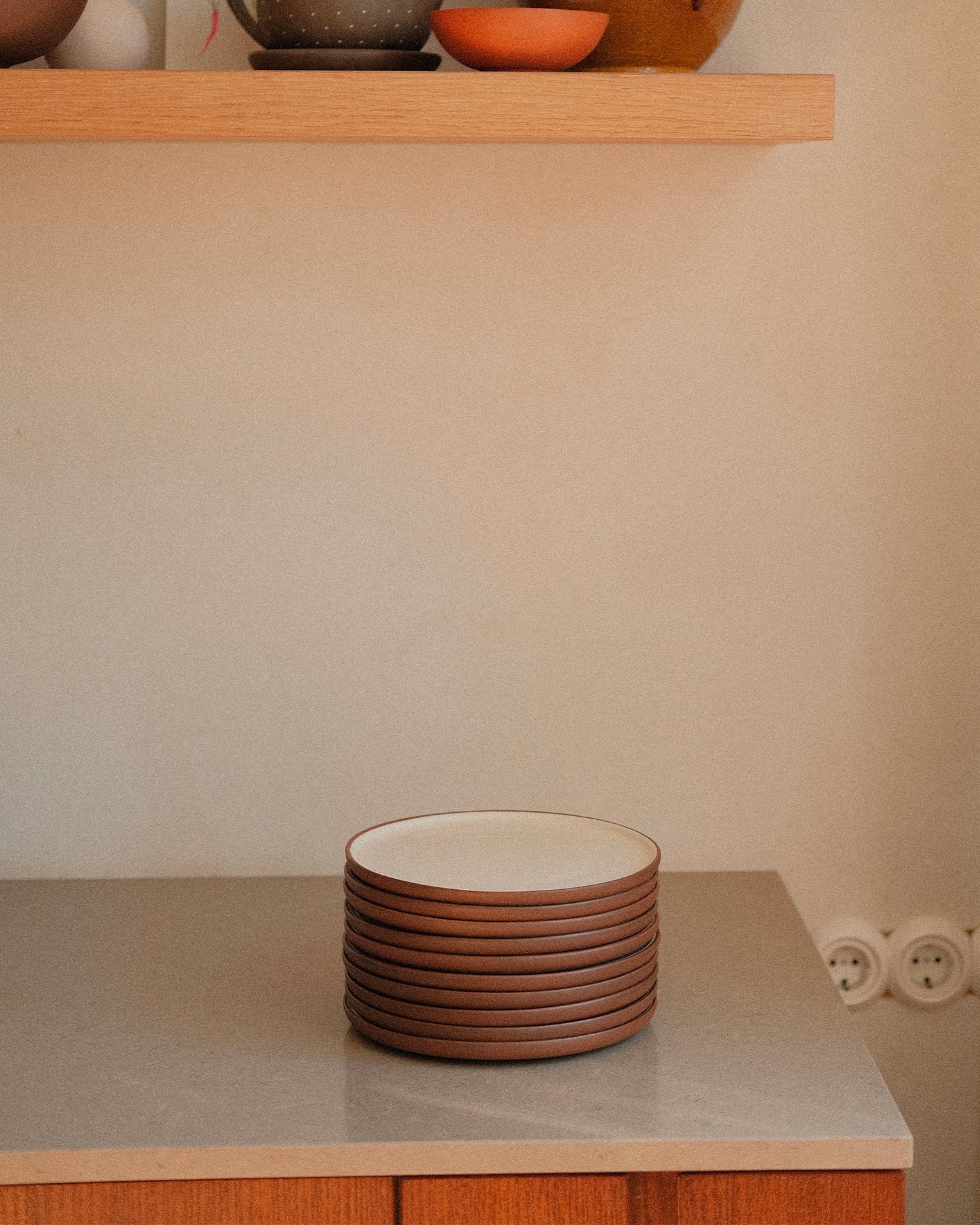 Set 4 piatti da dessert in terracotta Earth Raw
