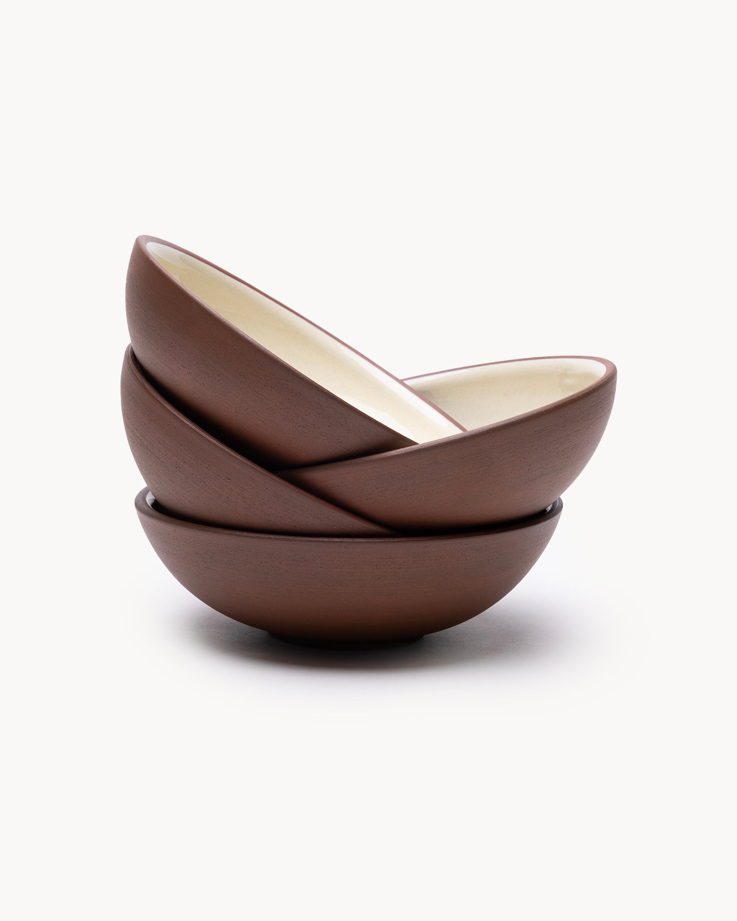 Set 3 bowl in terracotta Earth Raw