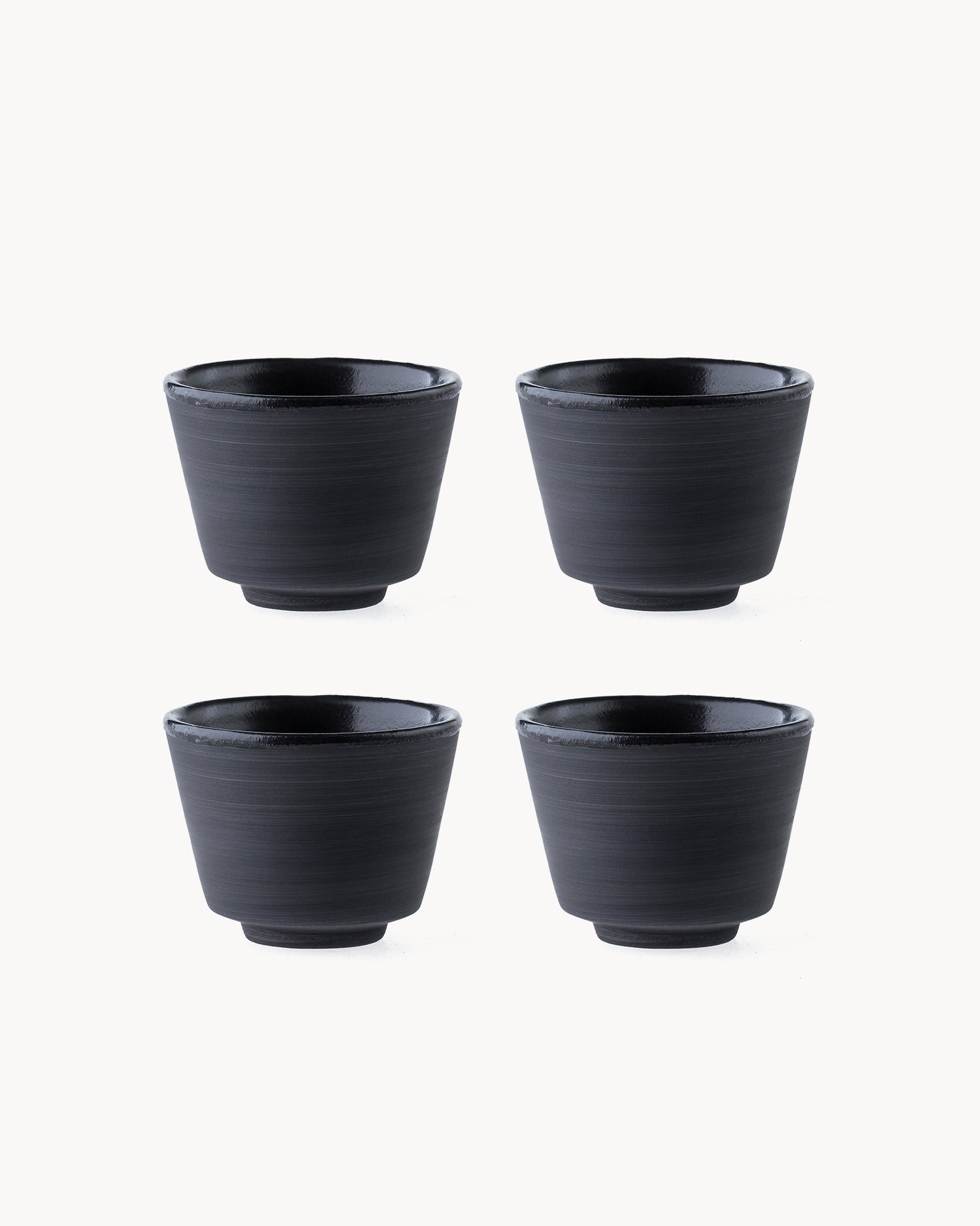 Set 4 tazzine in terracotta nera Eclipse