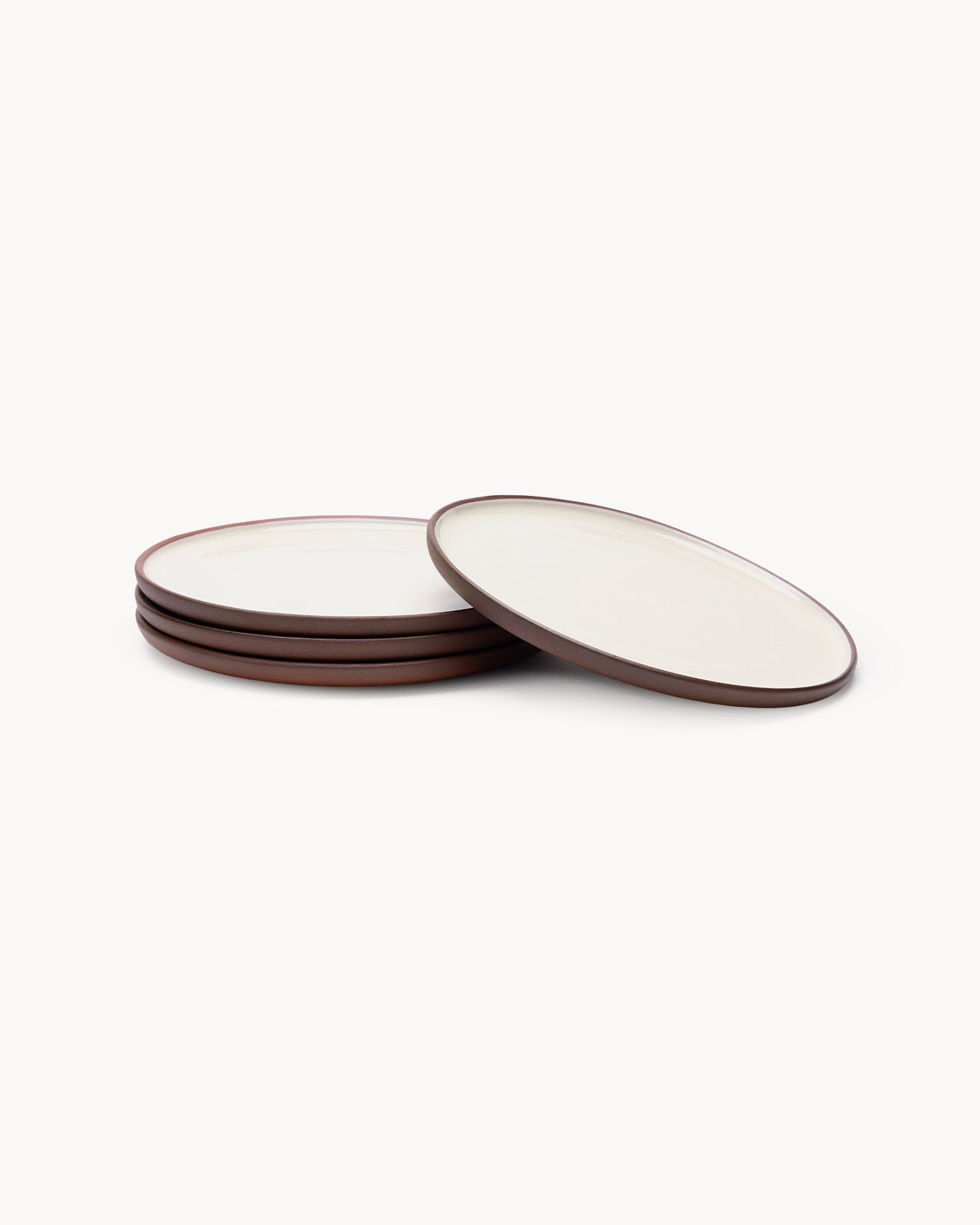 Set 4 piatti da dessert in terracotta Earth Raw