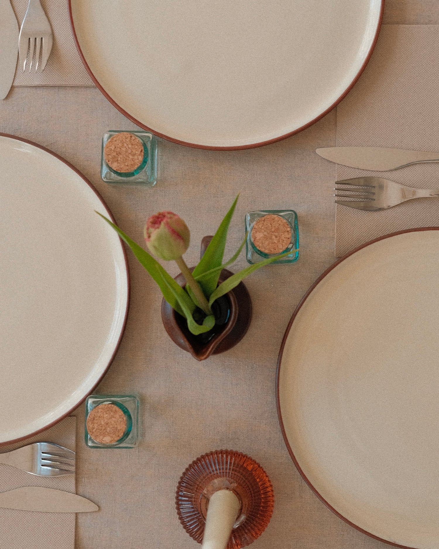 Set 4 piatti da dessert in terracotta Earth Raw