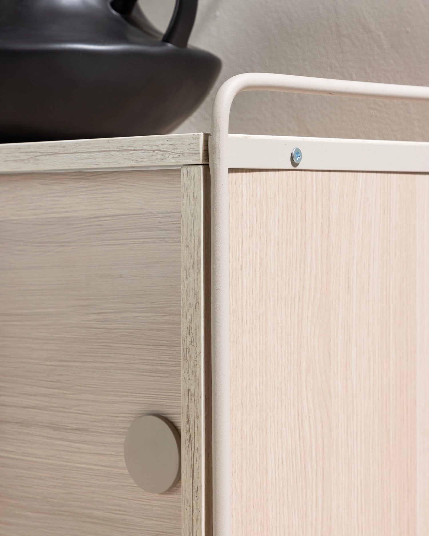 Credenza da parete in legno e acciaio Paris