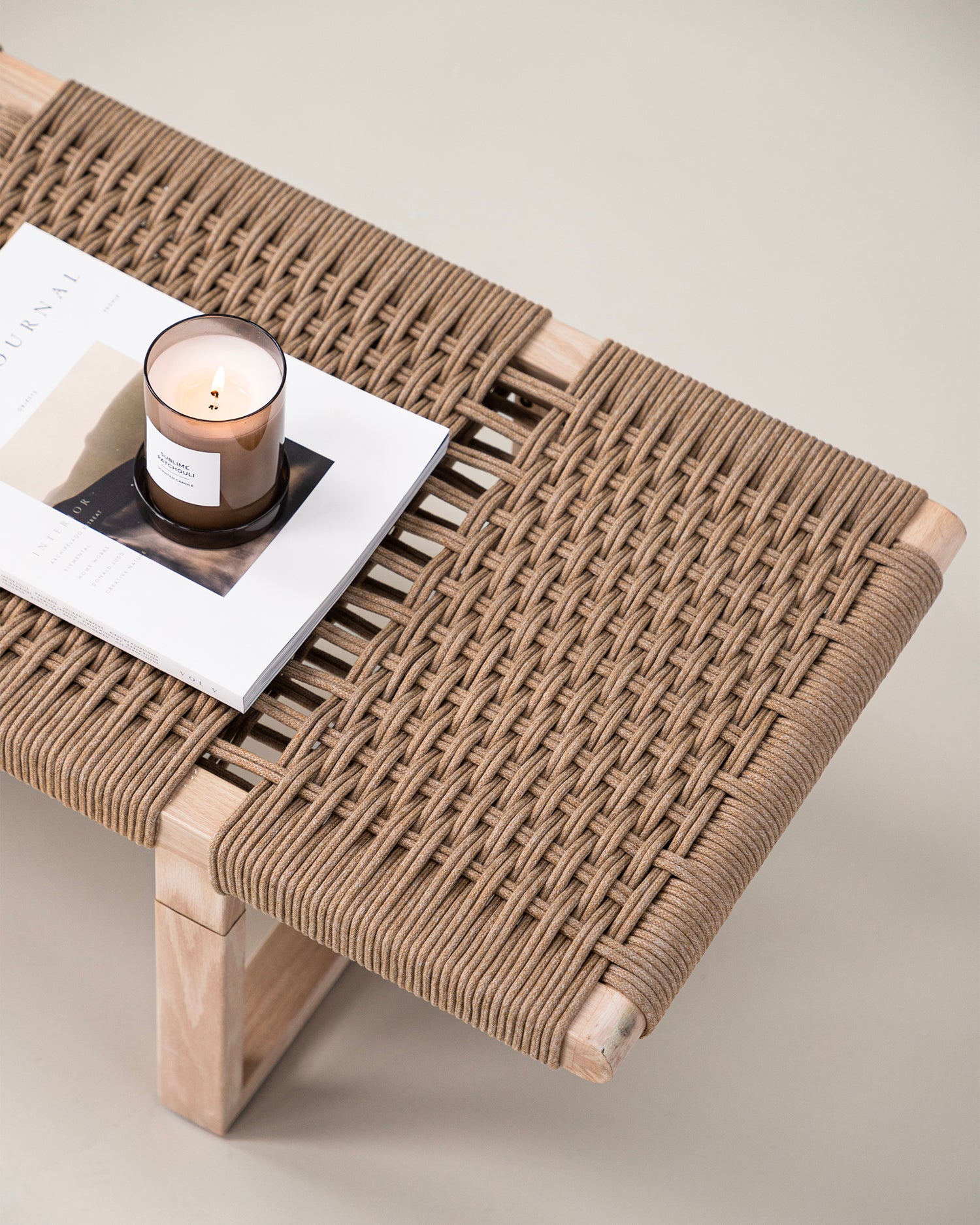 Panca con seduta intrecciata in rattan Ängön