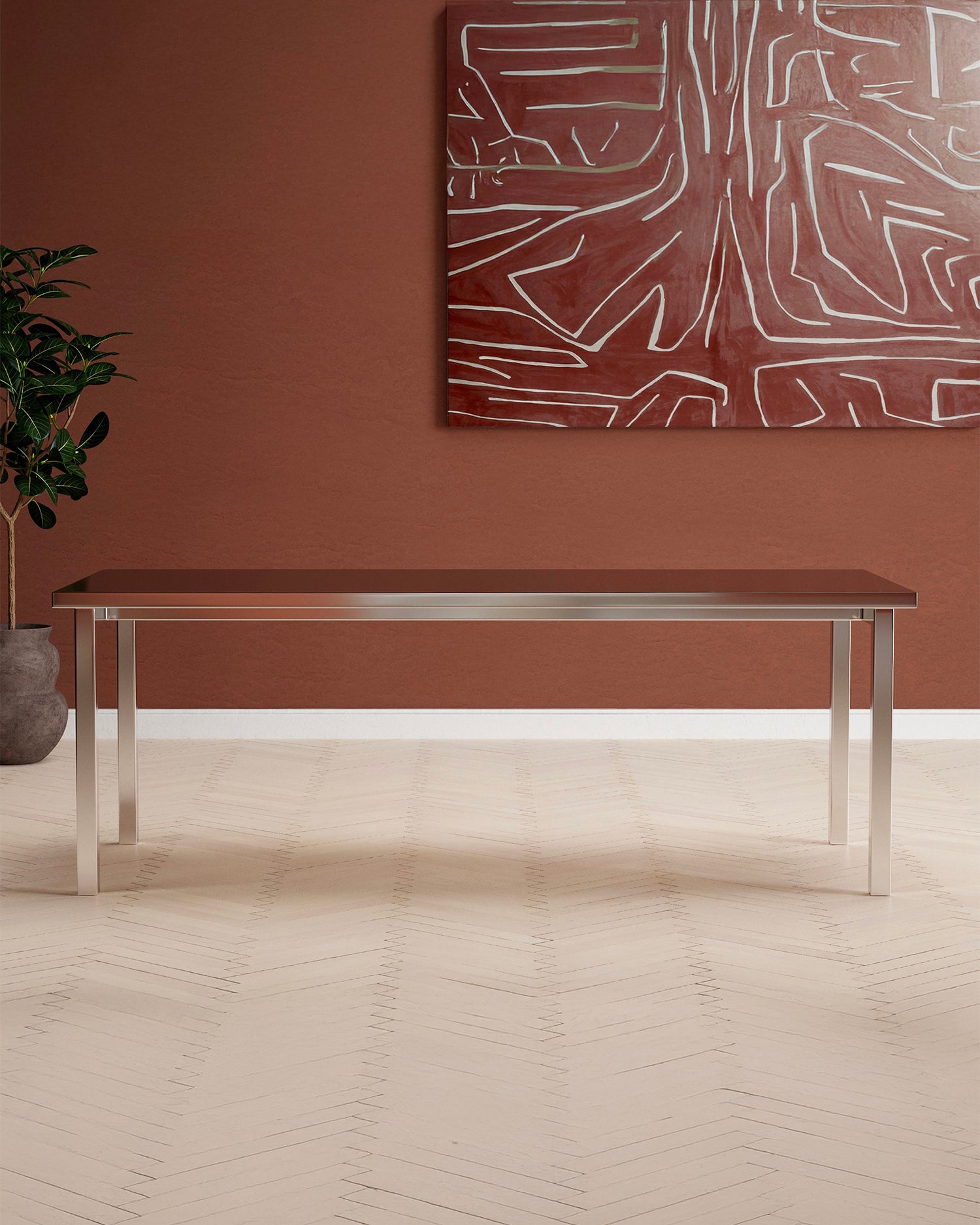 Tavolo da pranzo rettangolare in acciaio Cilo