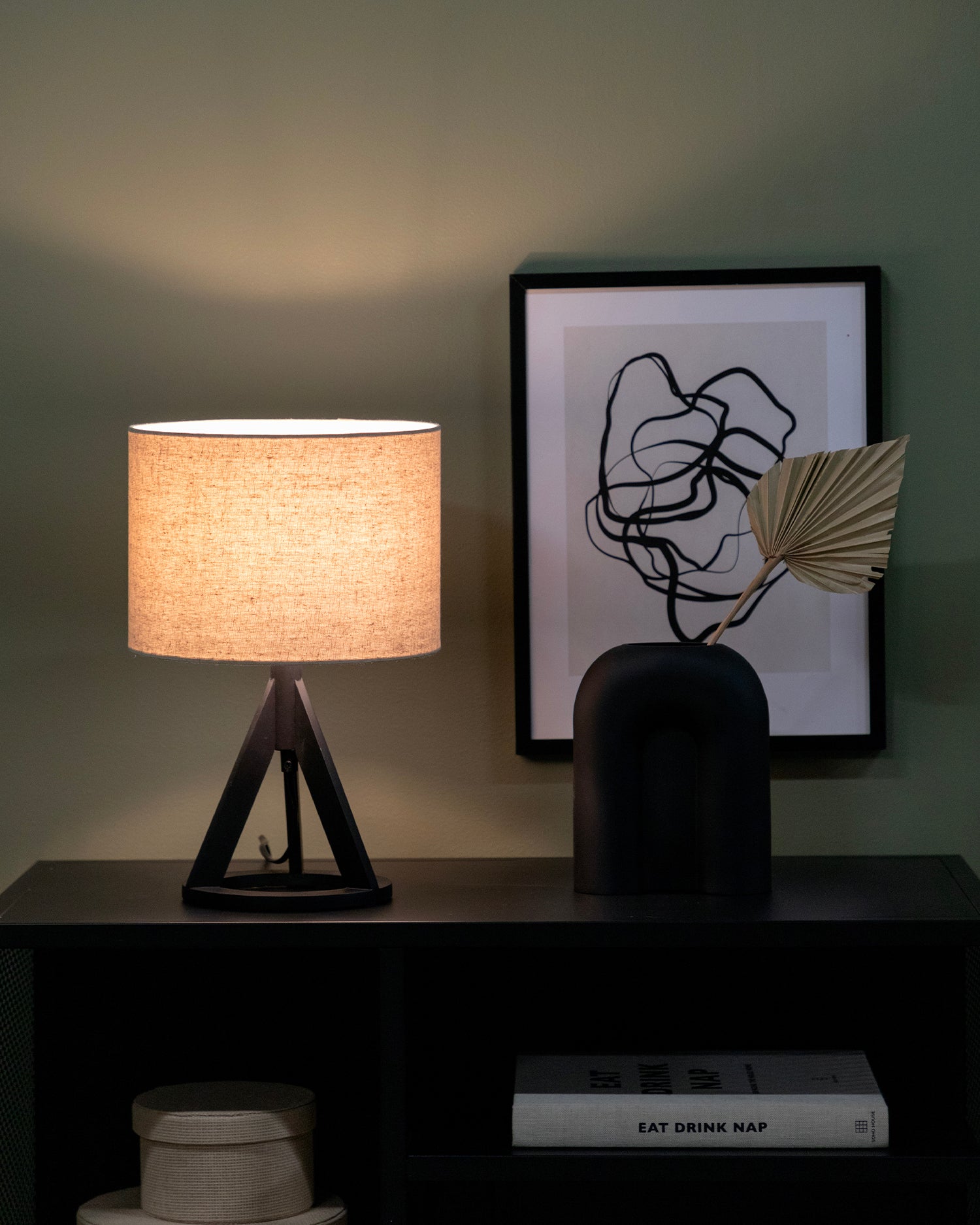 Lampada da tavolo con paralume in lino Kona