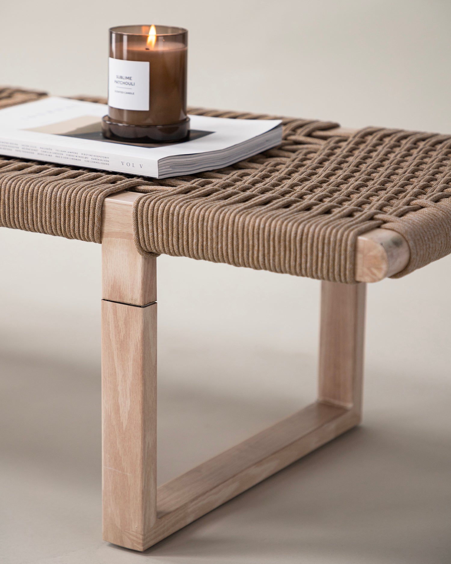 Panca con seduta intrecciata in rattan Ängön