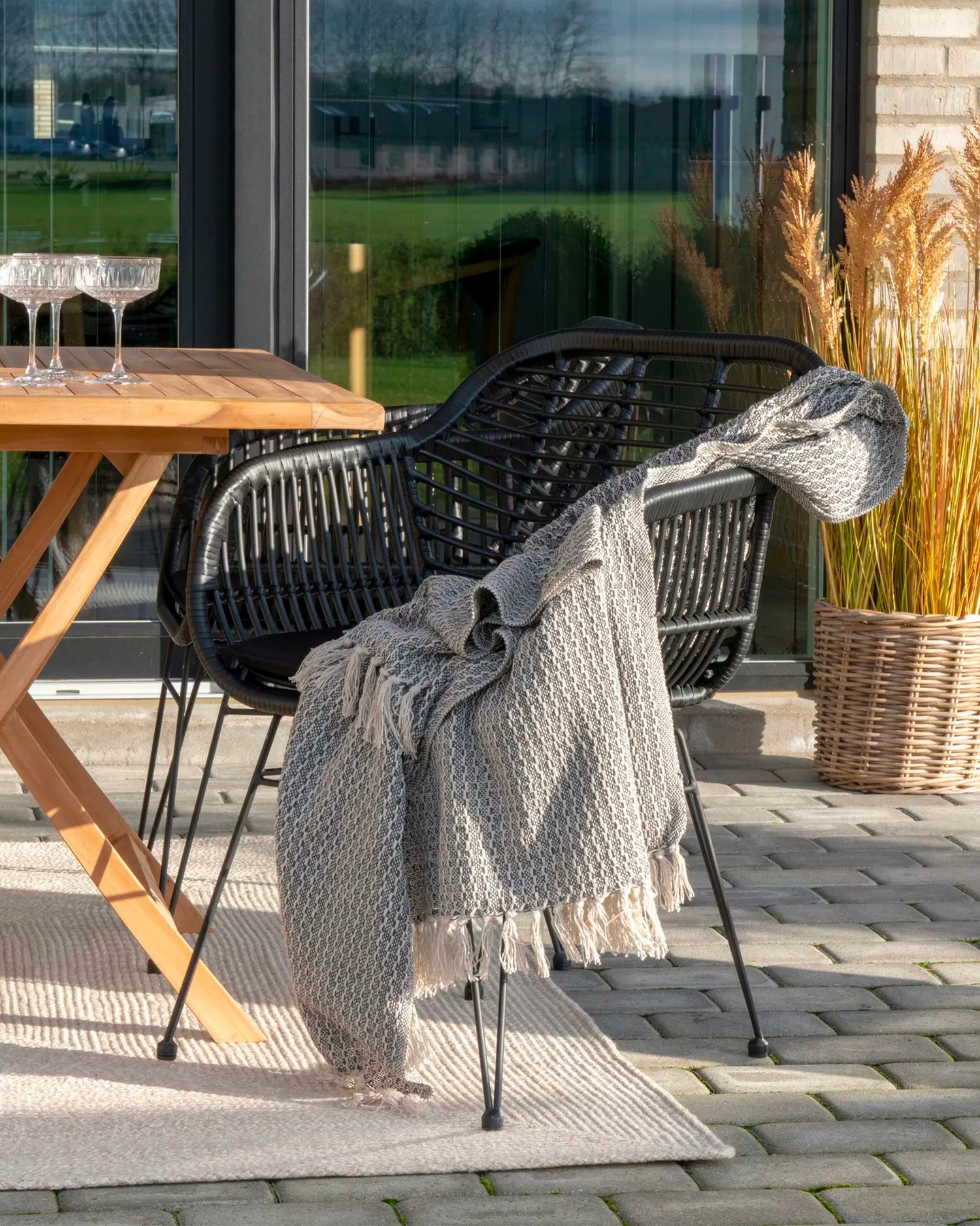 Set 2 sedie da esterno in rattan sintetico Vivienne