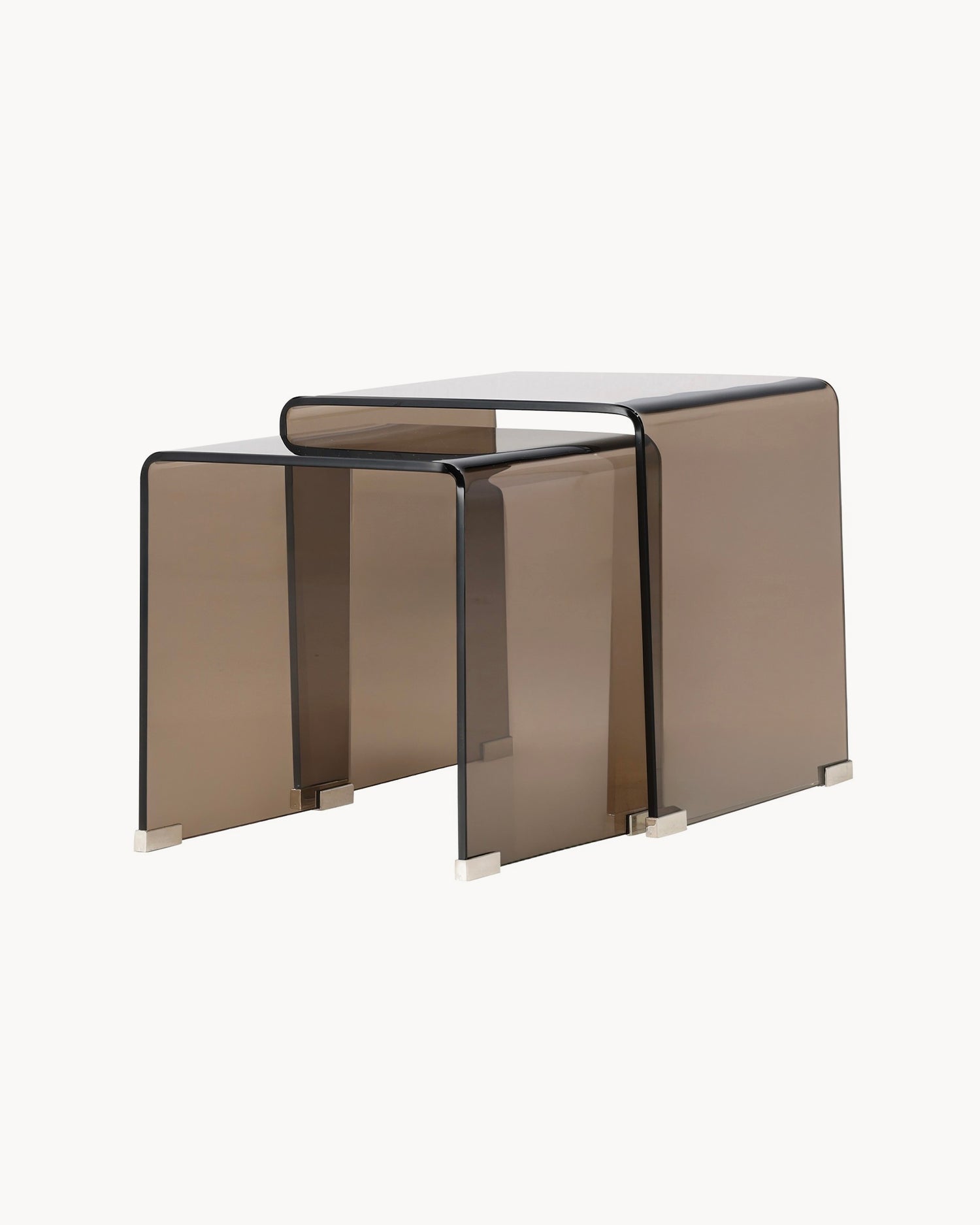 Set 2 tavolini in vetro Telem