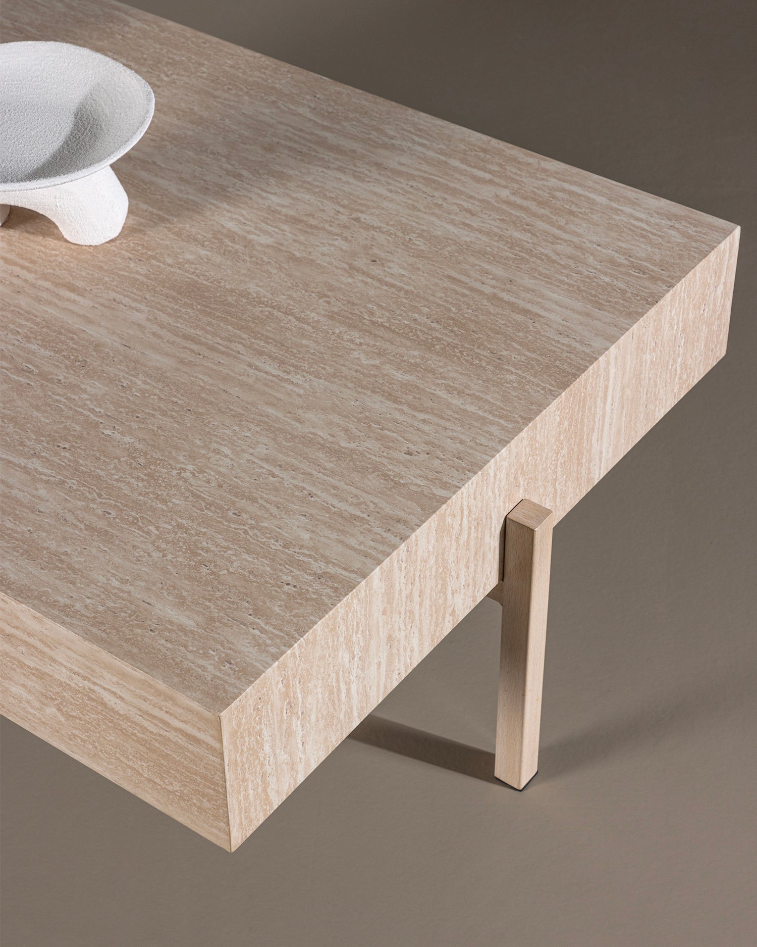 Tavolino da salotto effetto pietra Vadholmen - Mdf/Acciaio