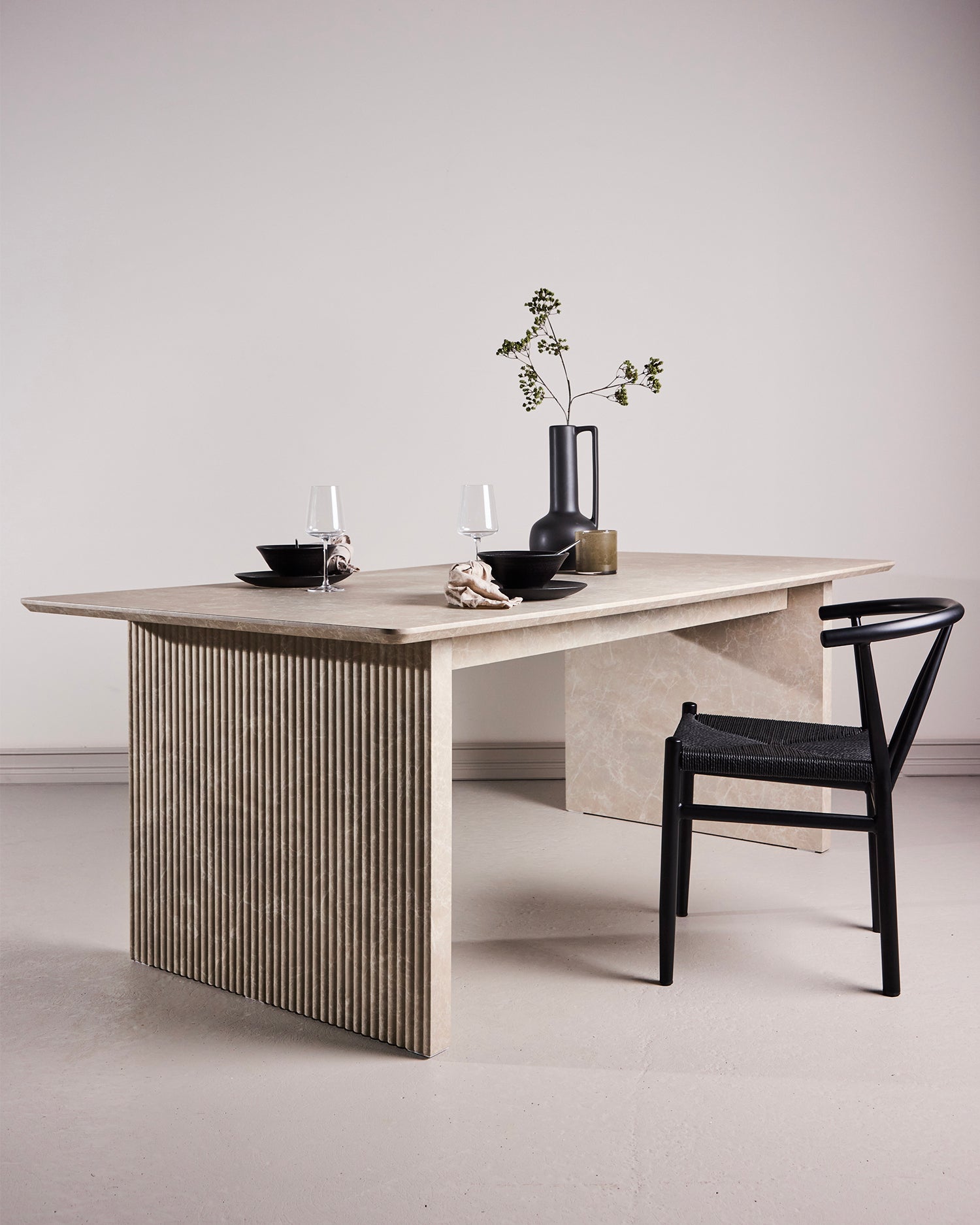 Tavolo da pranzo rettangolare effetto pietra Vail