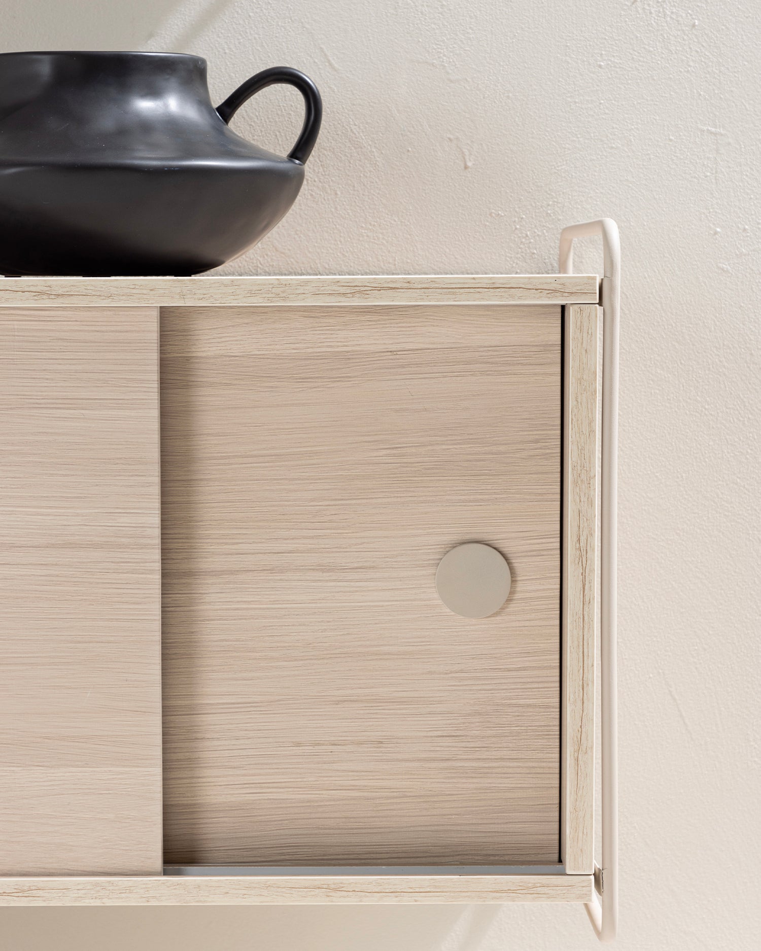Credenza da parete in legno e acciaio Paris