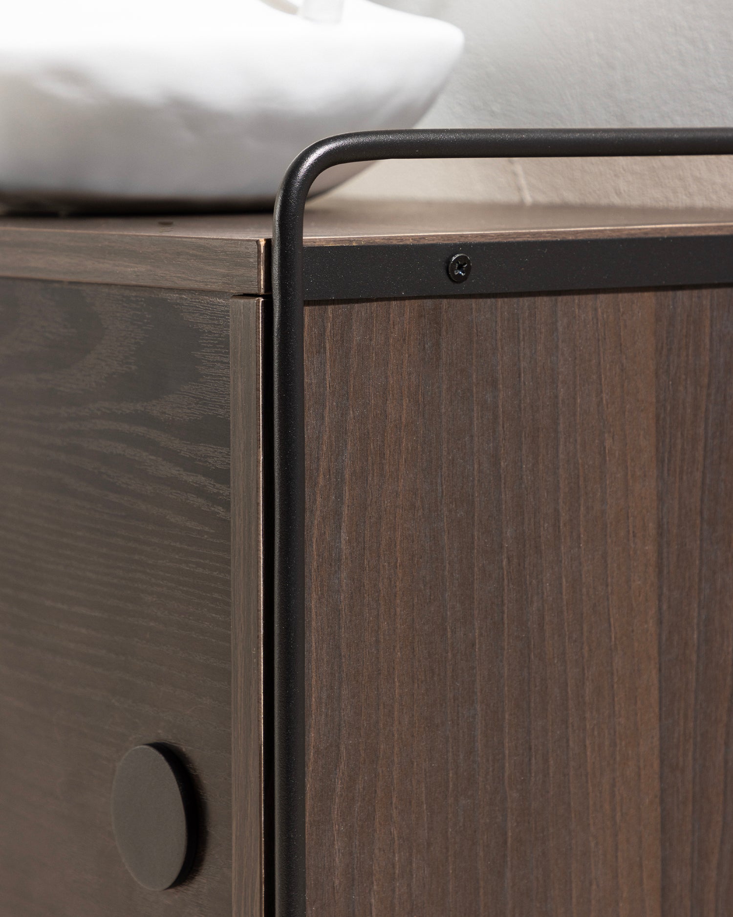Credenza da parete in legno e acciaio Paris