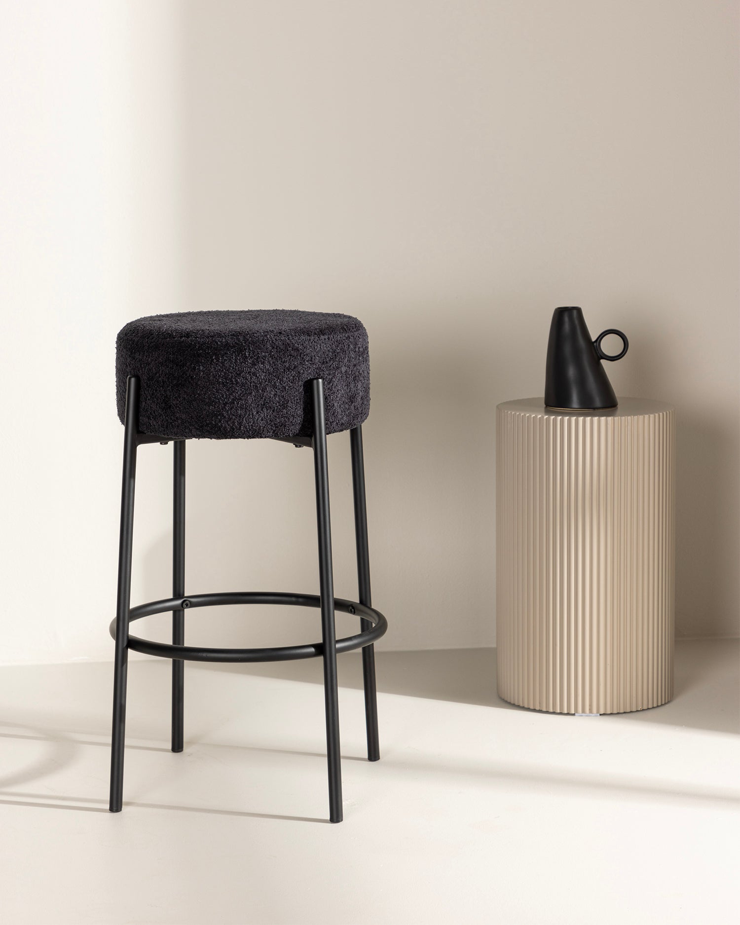 Set 2 sgabelli alti da cucina in bouclé Tucson